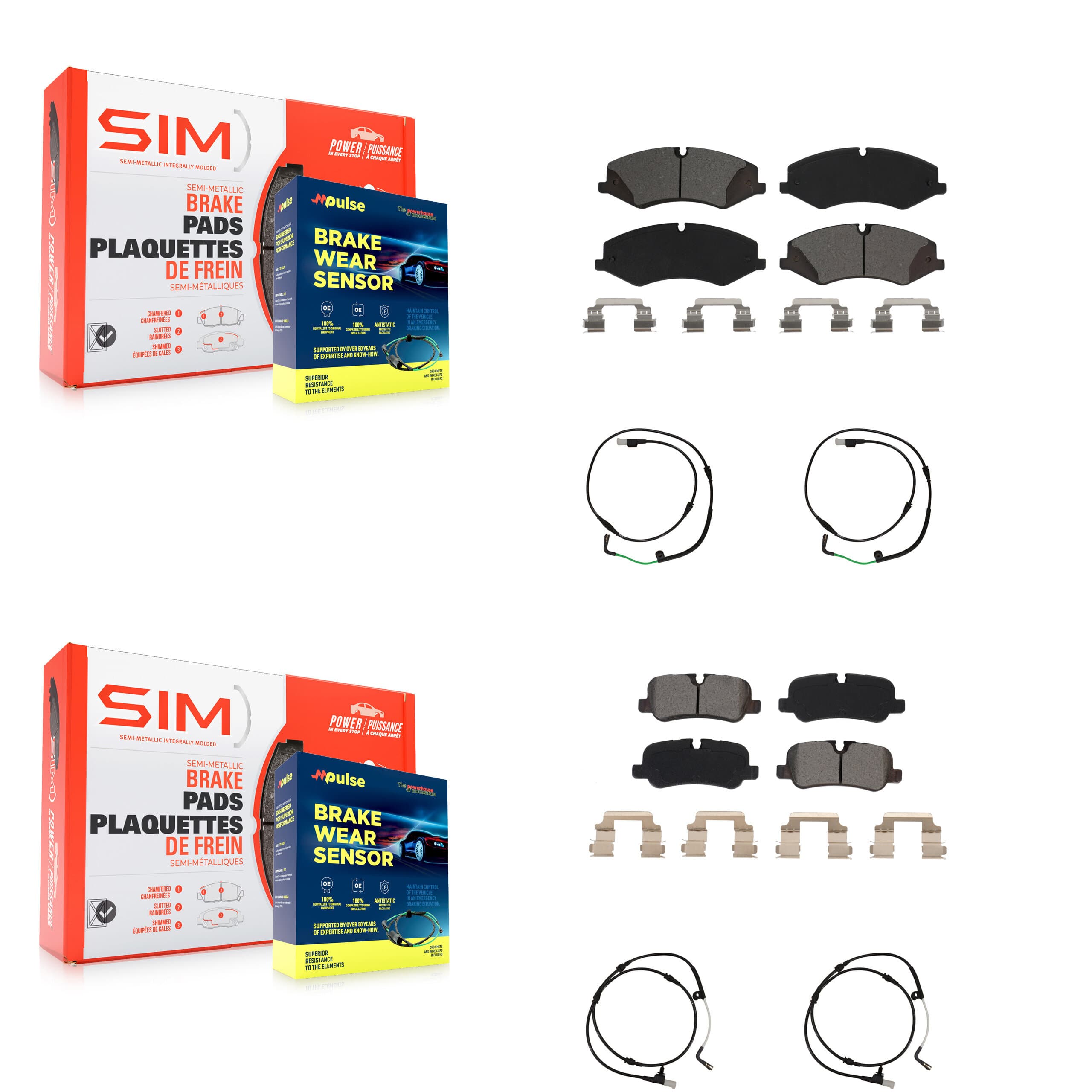 SIM - KSW-100201 - Front and Rear Disc Brake Pad Kits image 1