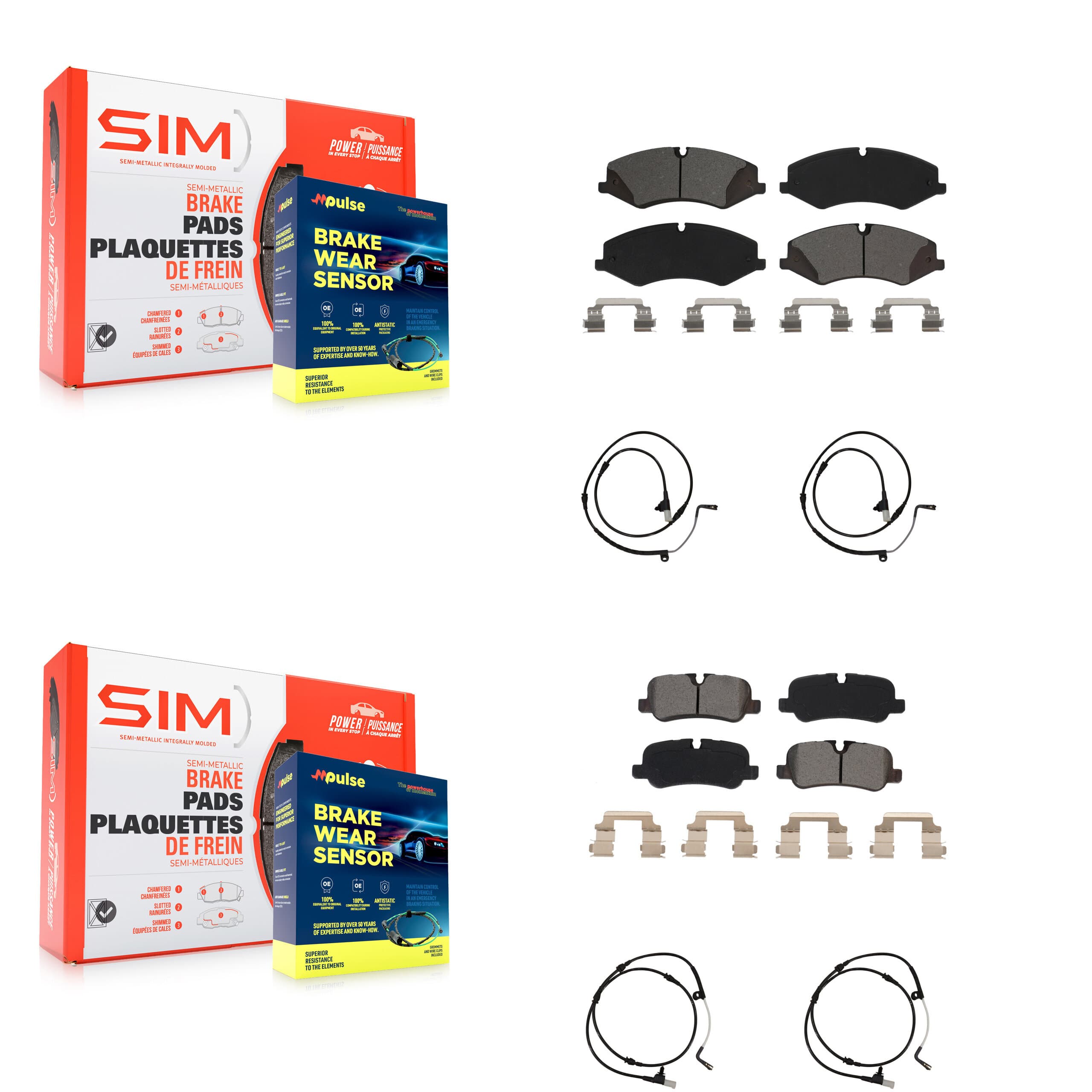 SIM - KSW-100202 - Front and Rear Disc Brake Pad Kits image 1