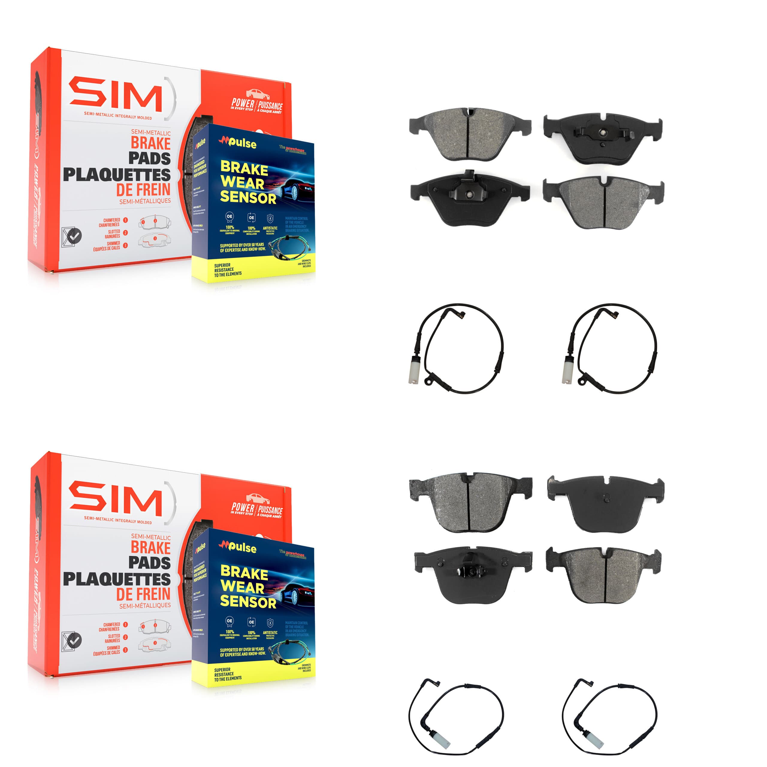 SIM - KSW-100203 - Front and Rear Disc Brake Pad Kits image 1