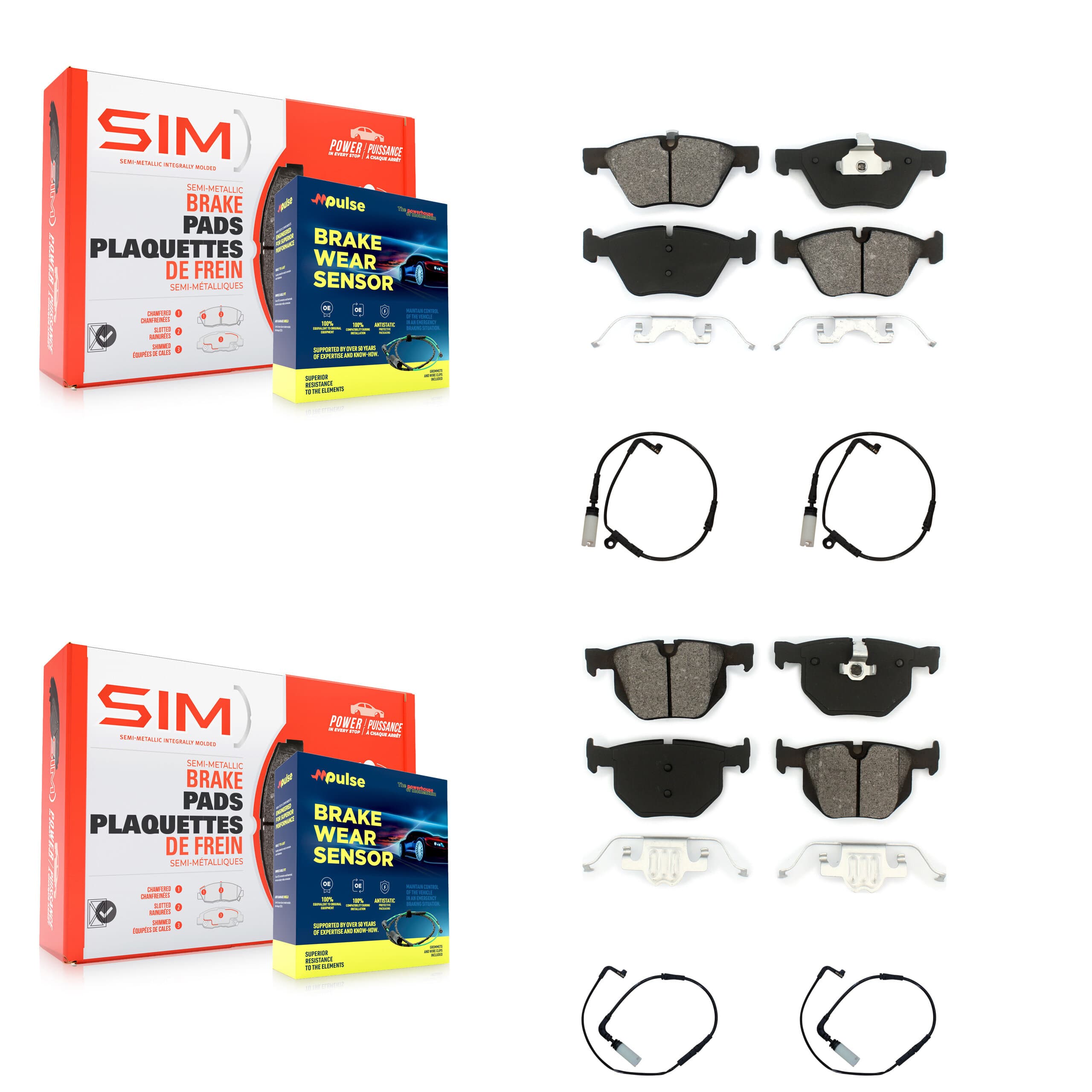 SIM - KSW-100204 - Front and Rear Disc Brake Pad Kits image 1