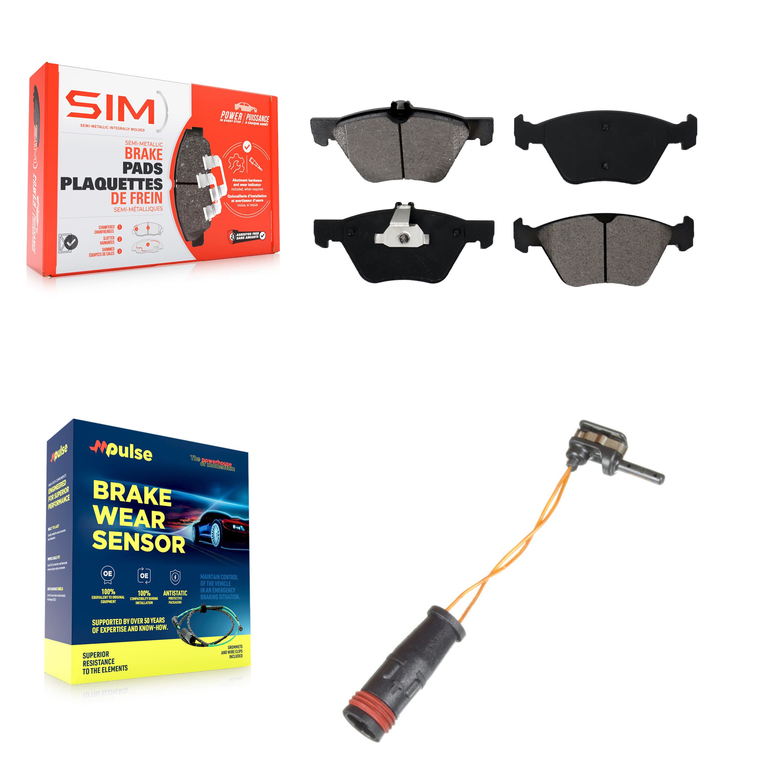 SIM - KSW-100312 - Front Disc Brake Pad Kits image 1