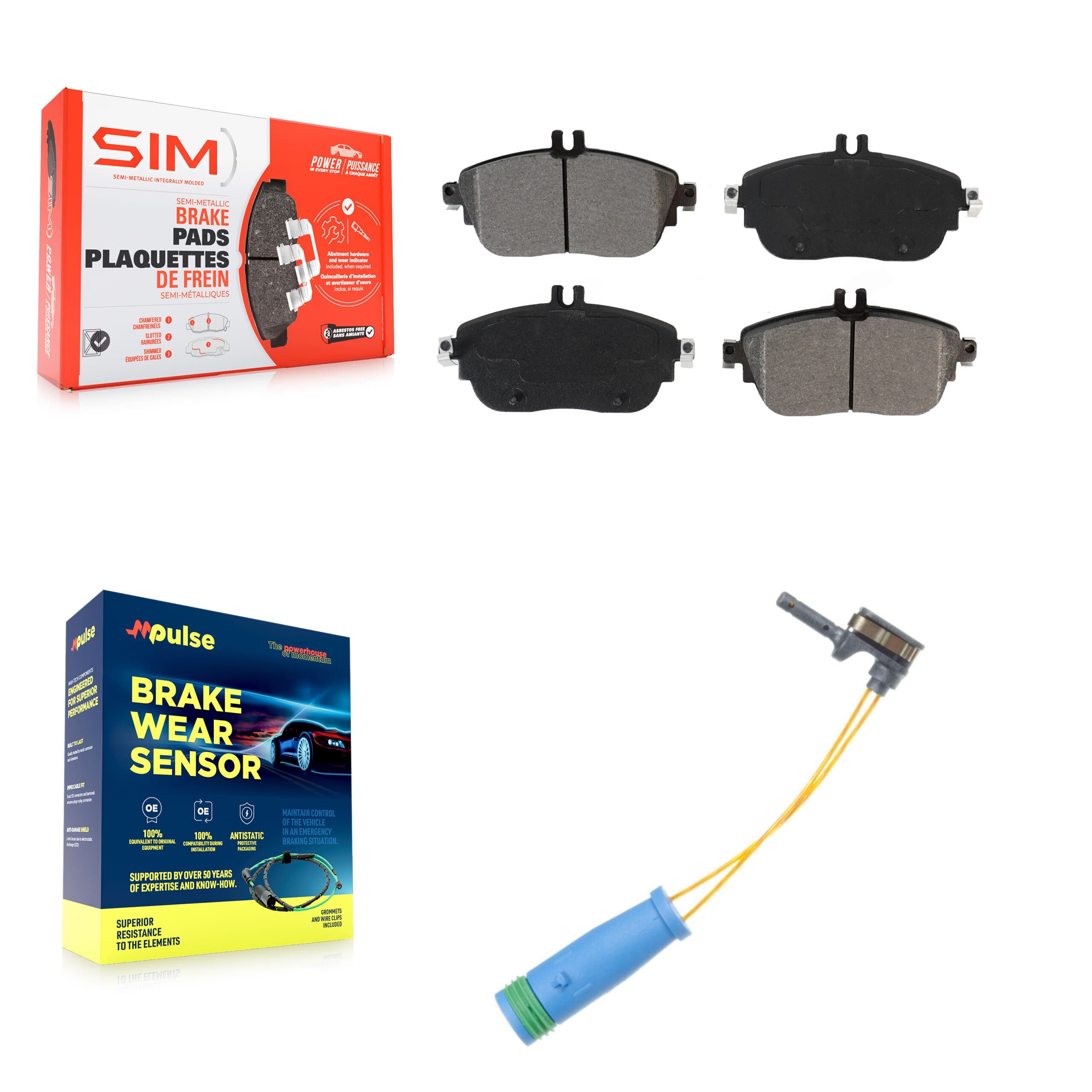SIM - KSW-100321 - Front Disc Brake Pad Kits image 1