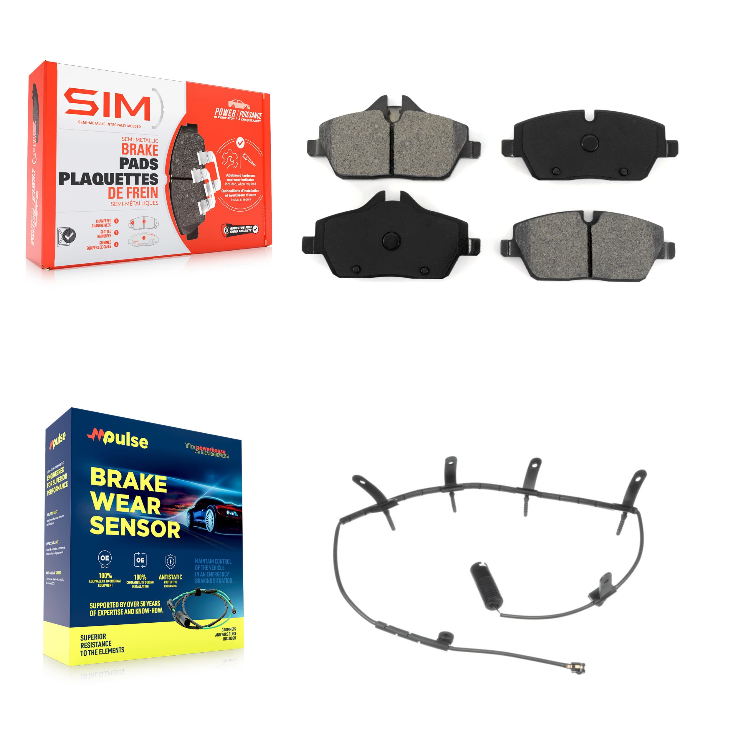 SIM - KSW-100361 - Front Disc Brake Pad Kits image 1