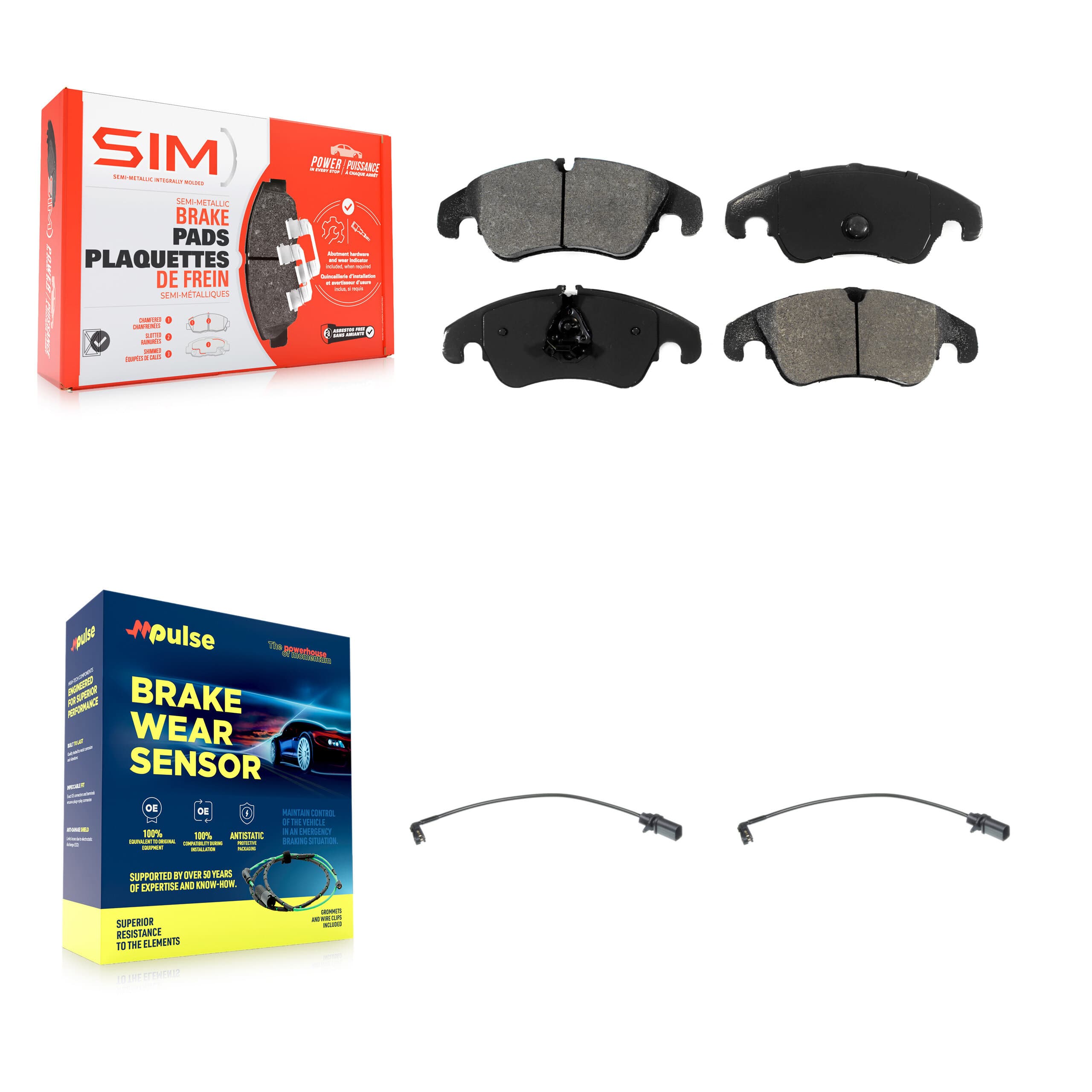 SIM - KSW-100407 - Front Disc Brake Pad Kits image 1