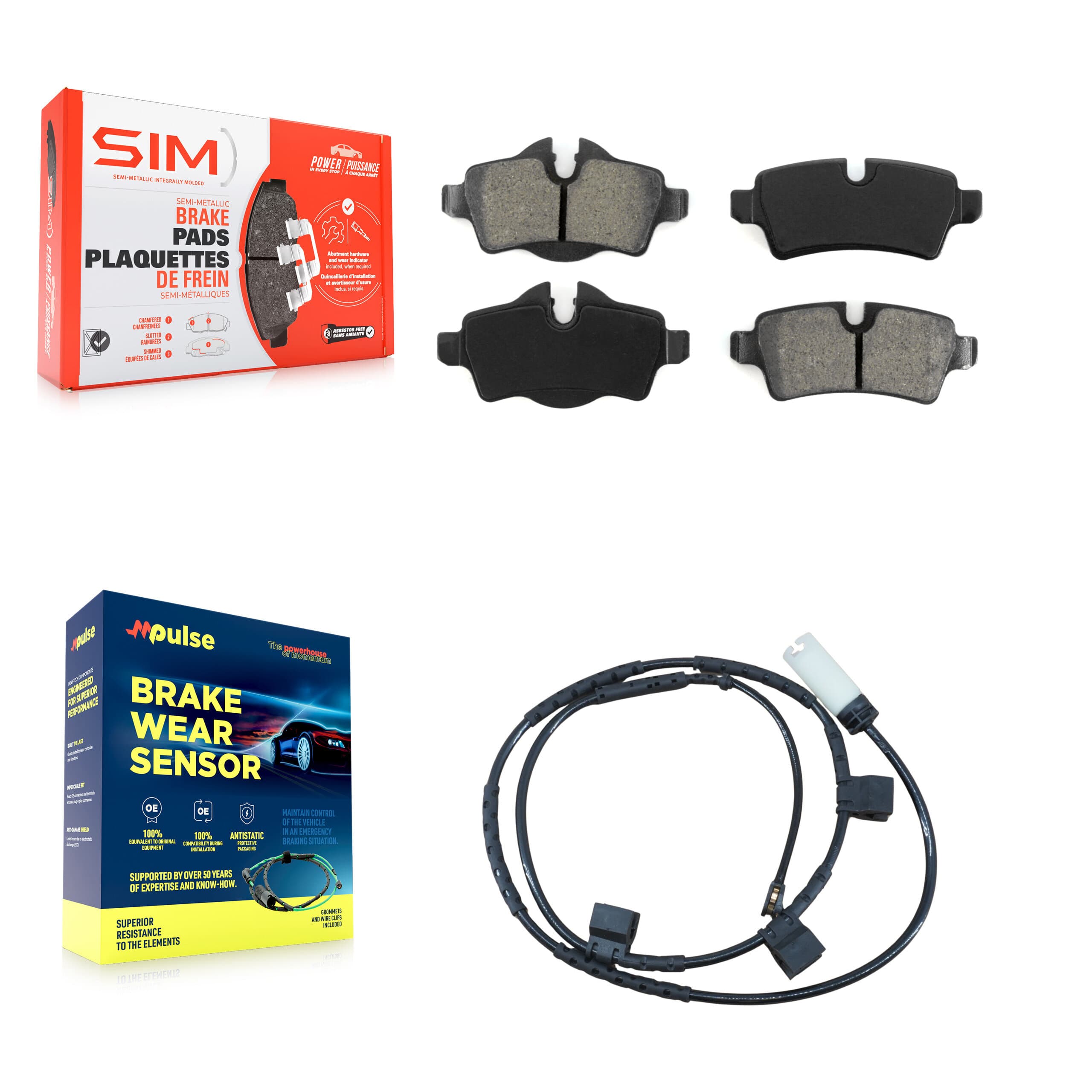 SIM - KSW-100490 - Rear Disc Brake Pad Kits image 1