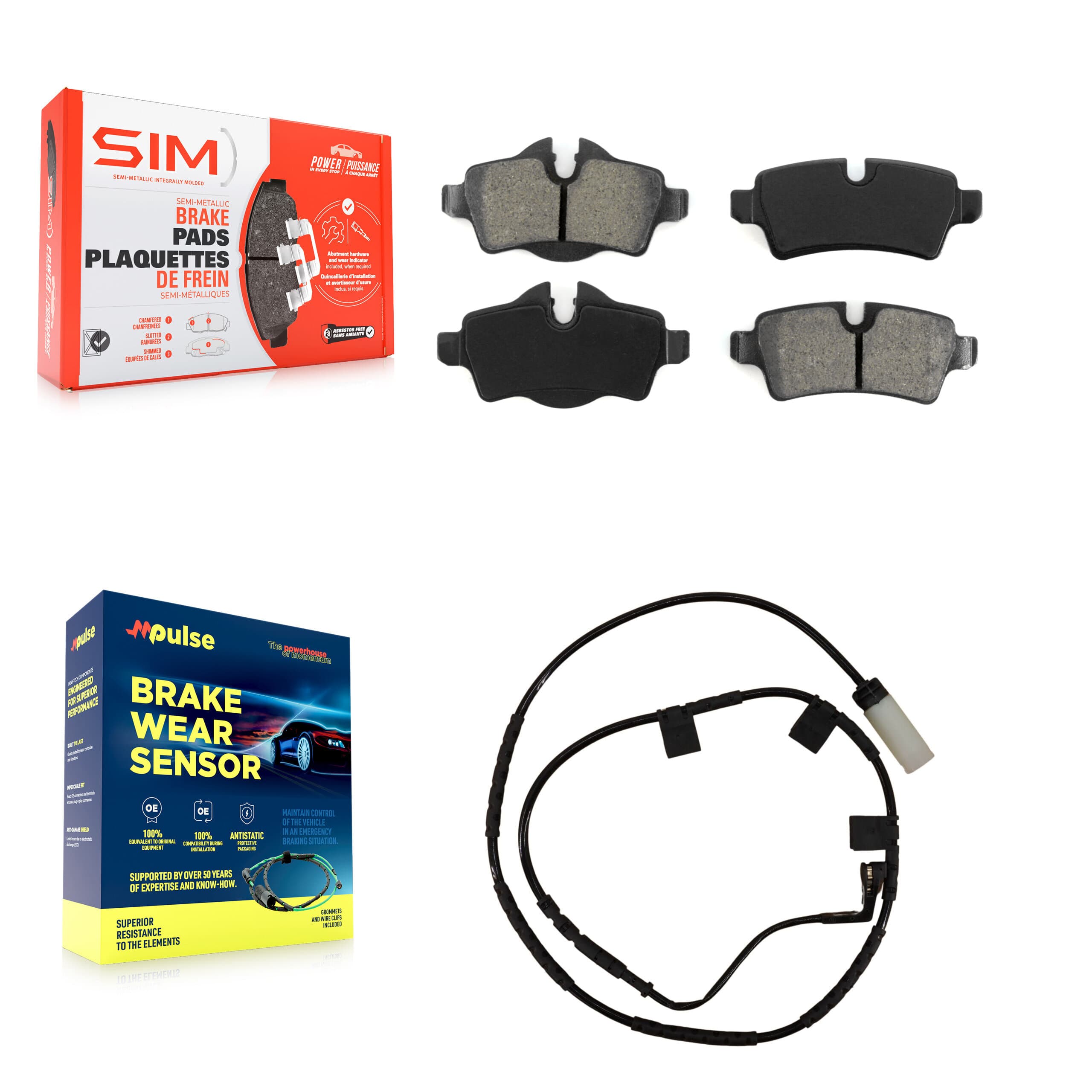 SIM - KSW-100551 - Rear Disc Brake Pad Kits image 1