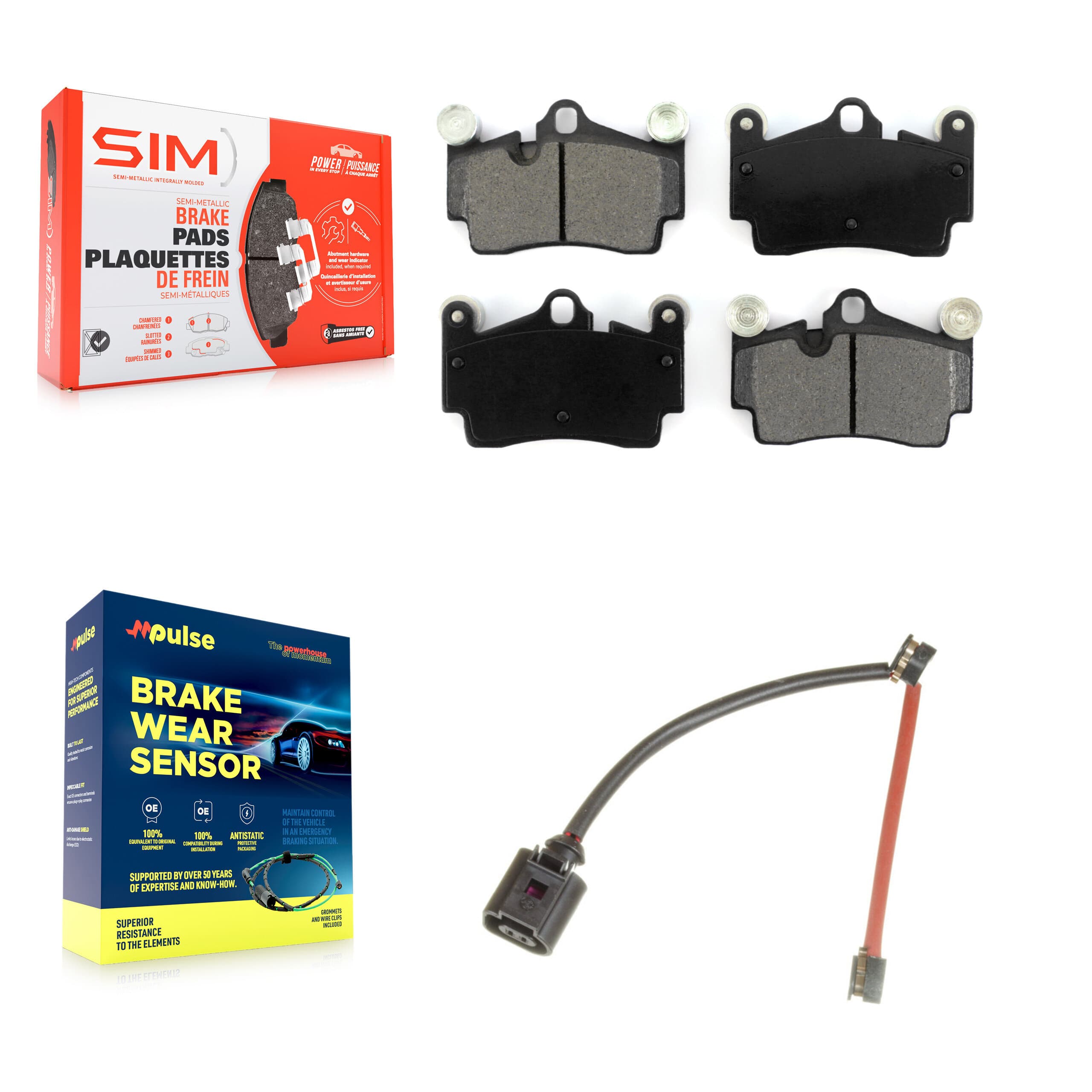 SIM - KSW-100563 - Rear Disc Brake Pad Kits image 1