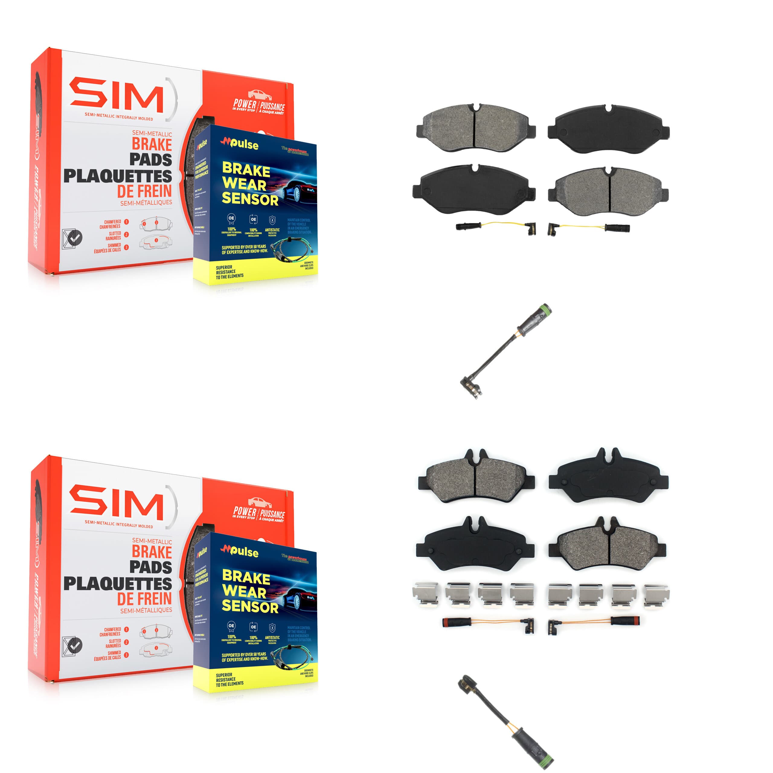 SIM - KSW-100670 - Front and Rear Disc Brake Pad Kits image 1