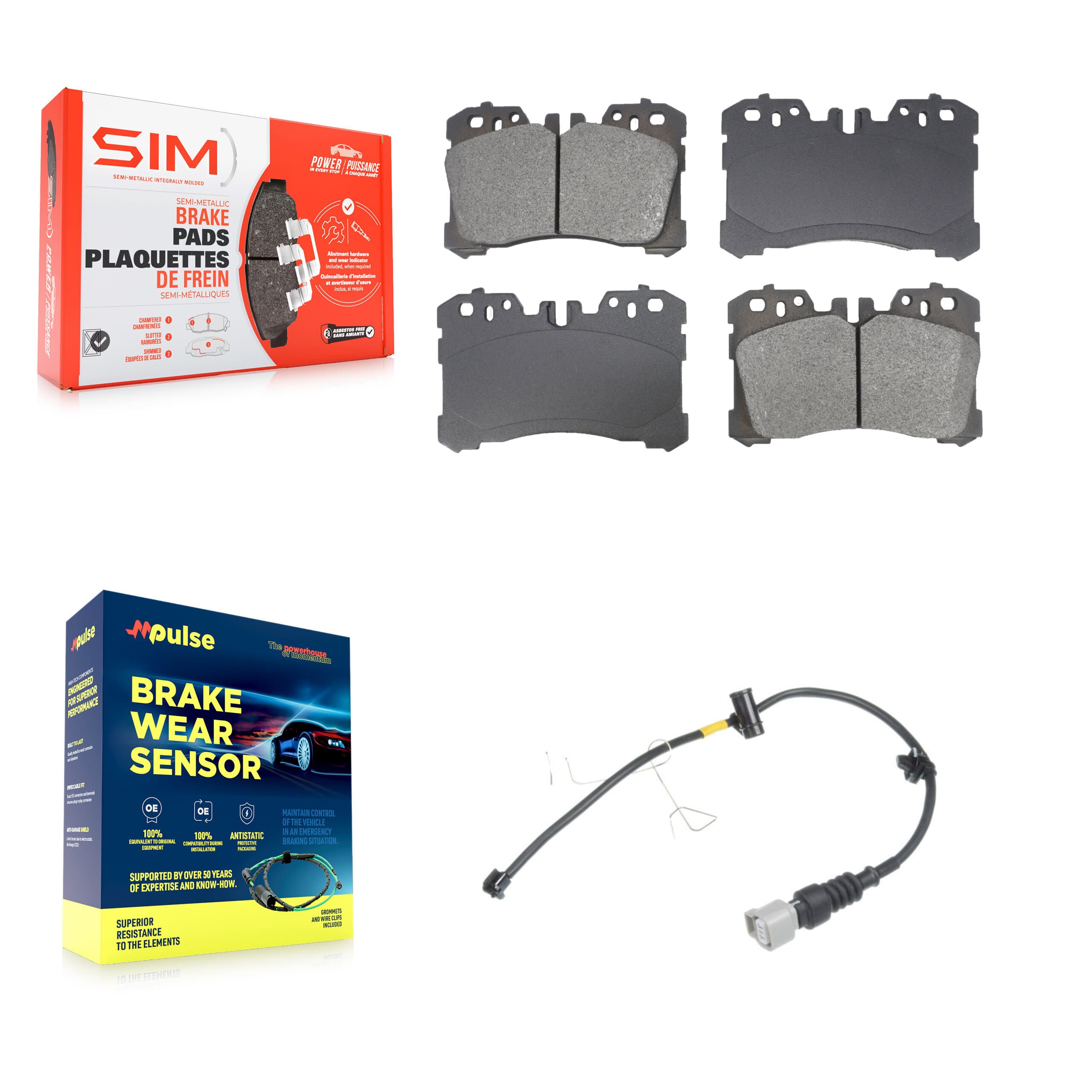 SIM - KSW-100711 - Front Disc Brake Pad Kits image 1