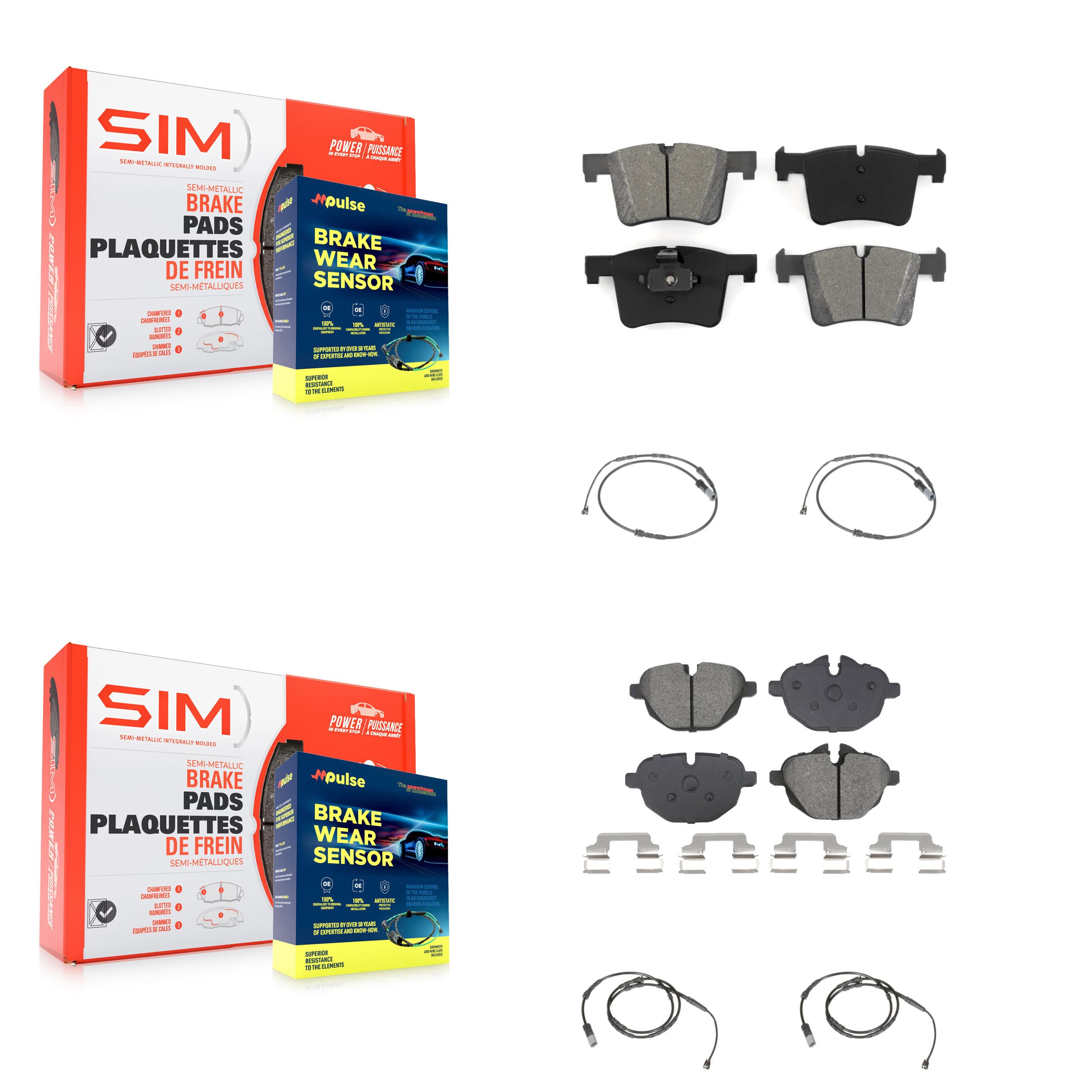 SIM - KSW-100719 - Front and Rear Disc Brake Pad Kits image 1