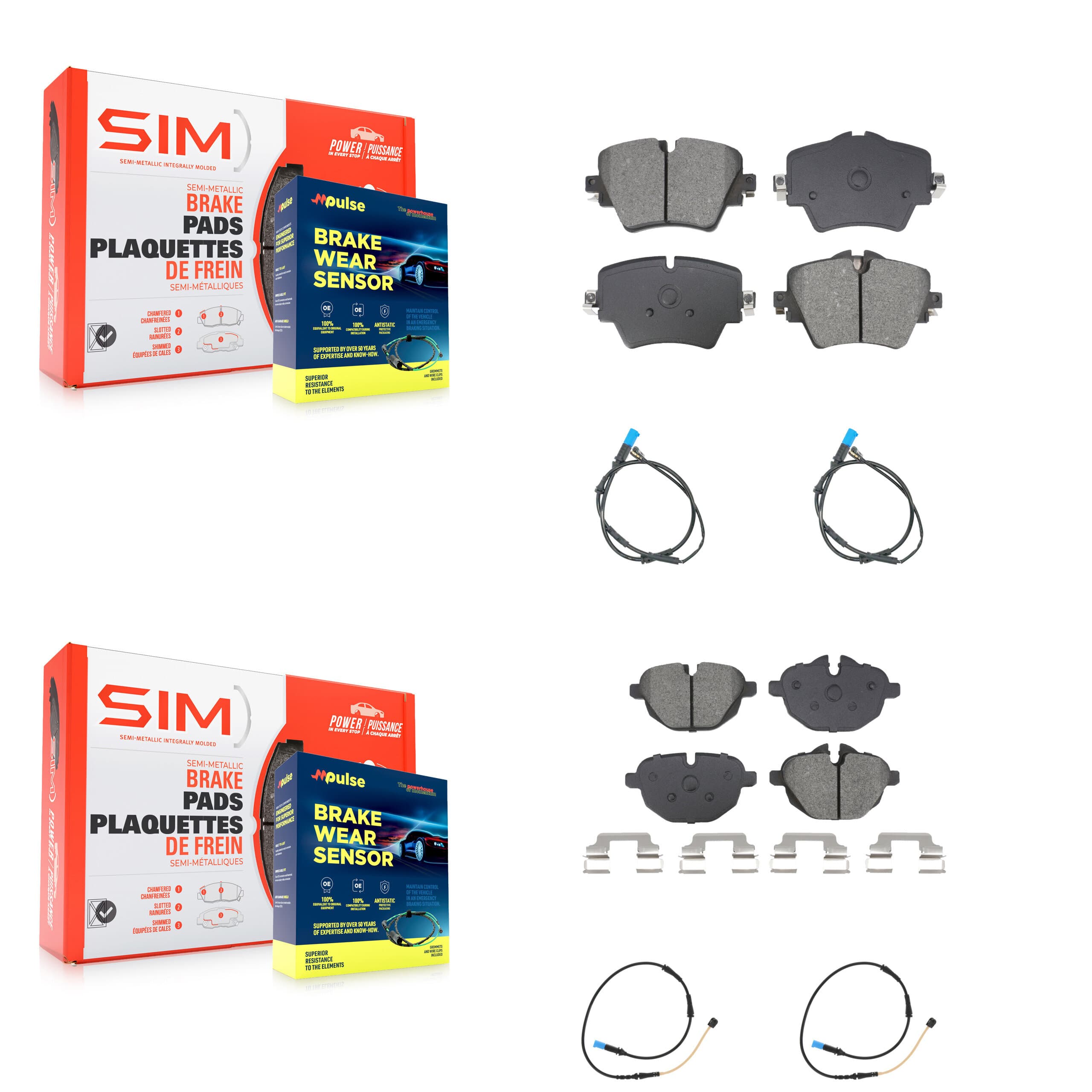 SIM - KSW-100732 - Front and Rear Disc Brake Pad Kits image 1