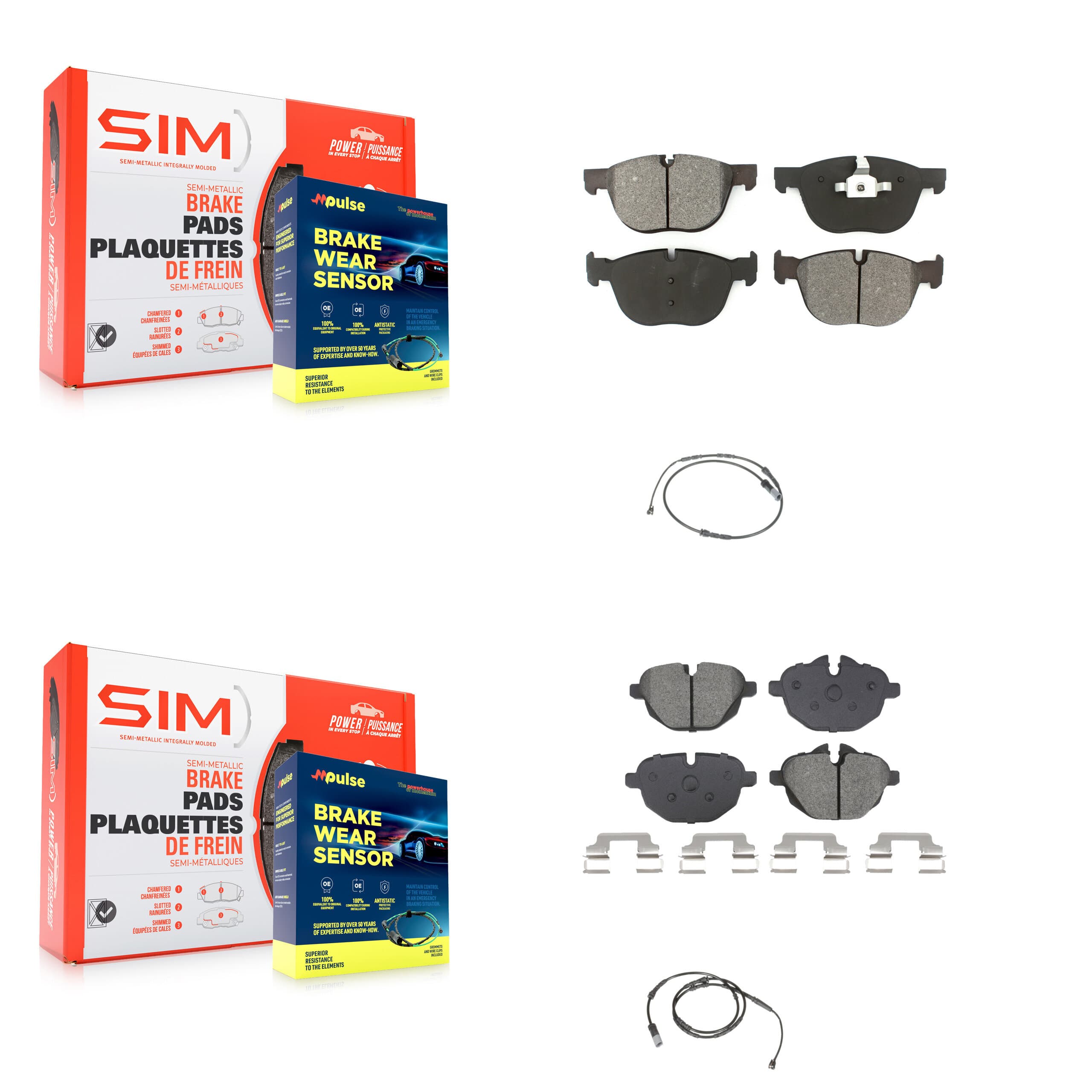 SIM - KSW-100734 - Front and Rear Disc Brake Pad Kits image 1