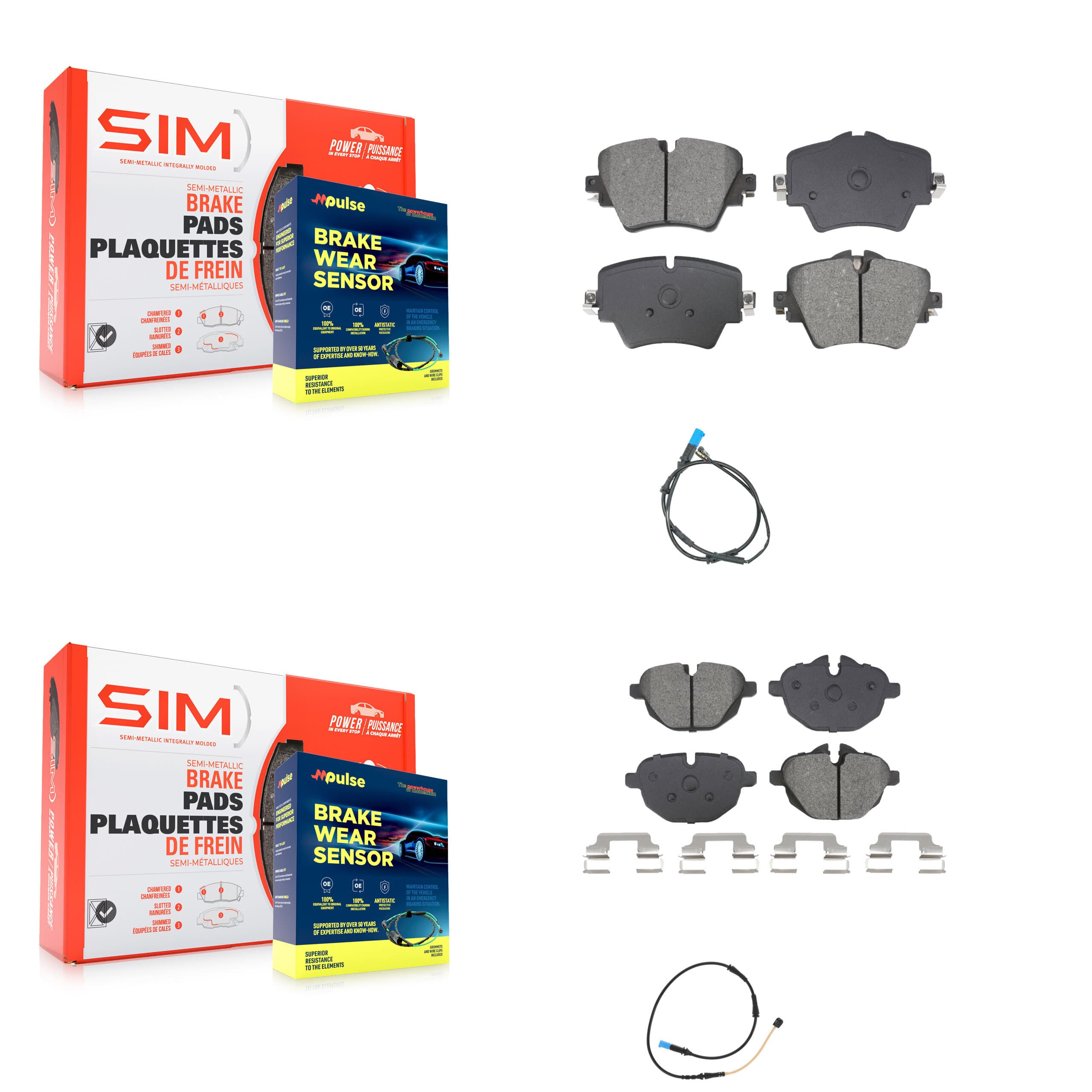 SIM - KSW-100742 - Front and Rear Disc Brake Pad Kits image 1