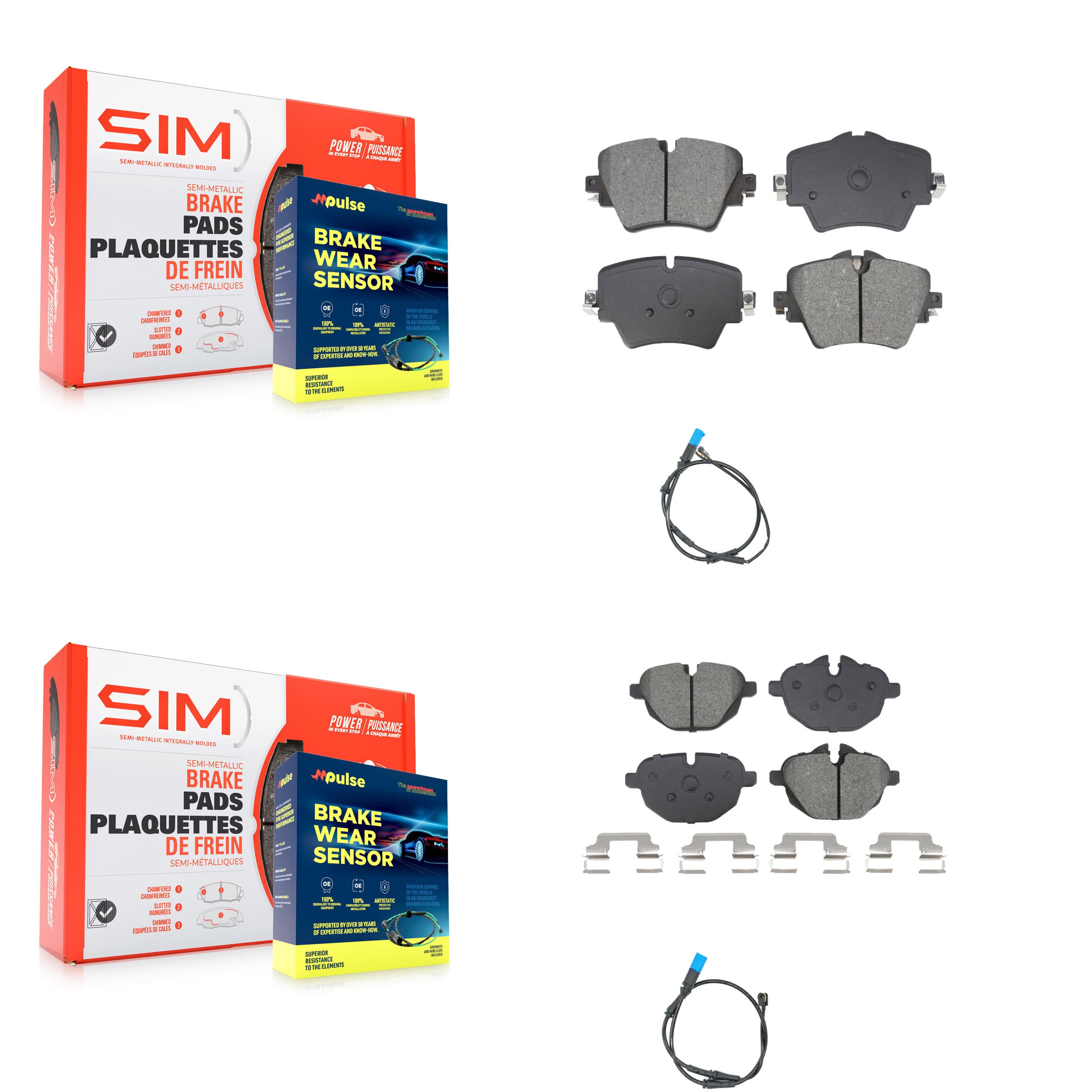 SIM - KSW-100743 - Front and Rear Disc Brake Pad Kits image 1