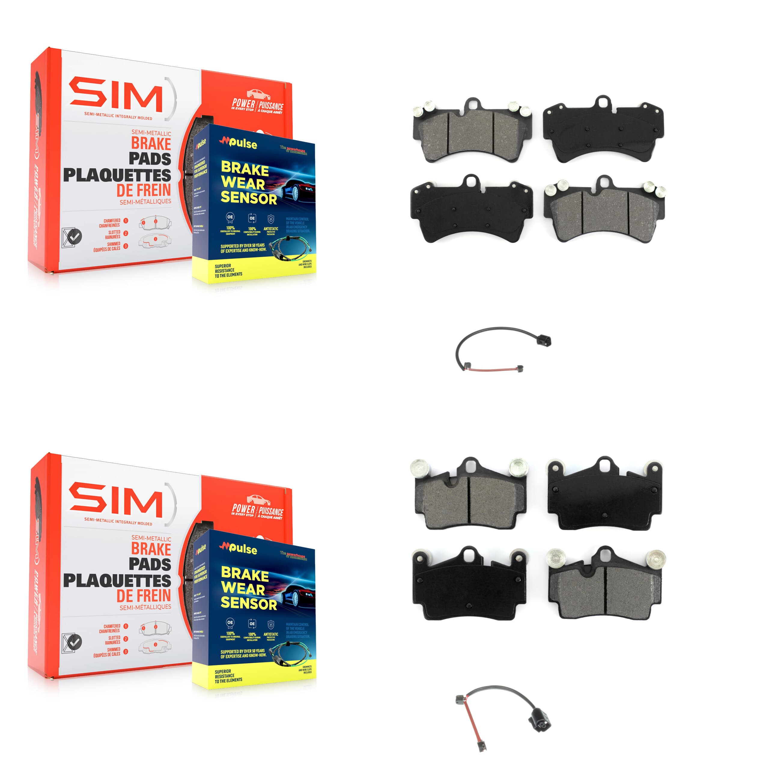 SIM - KSW-100749 - Front and Rear Disc Brake Pad Kits image 1