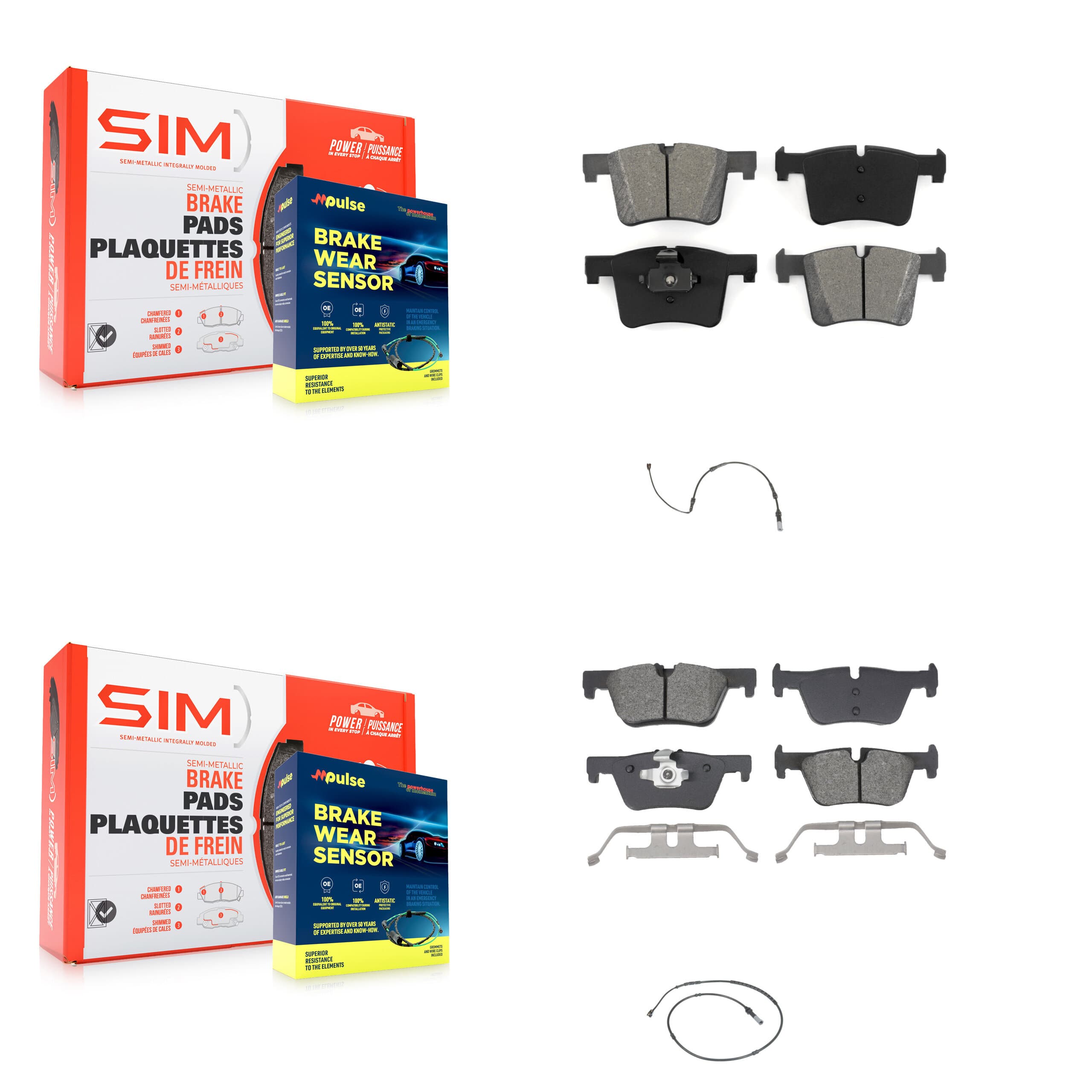 SIM - KSW-100751 - Front and Rear Disc Brake Pad Kits image 1
