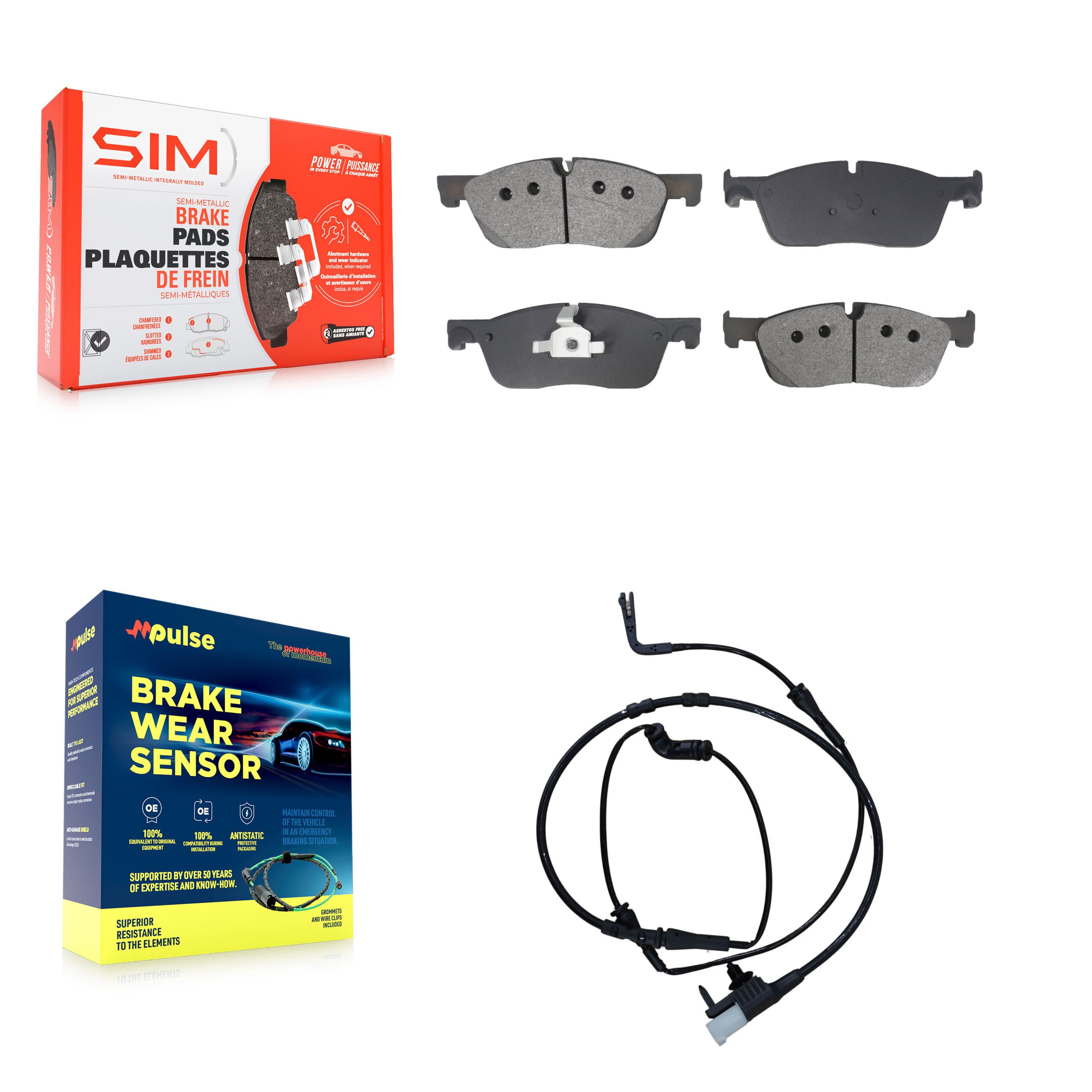 SIM - KSW-100789 - Front Disc Brake Pad Kits image 1