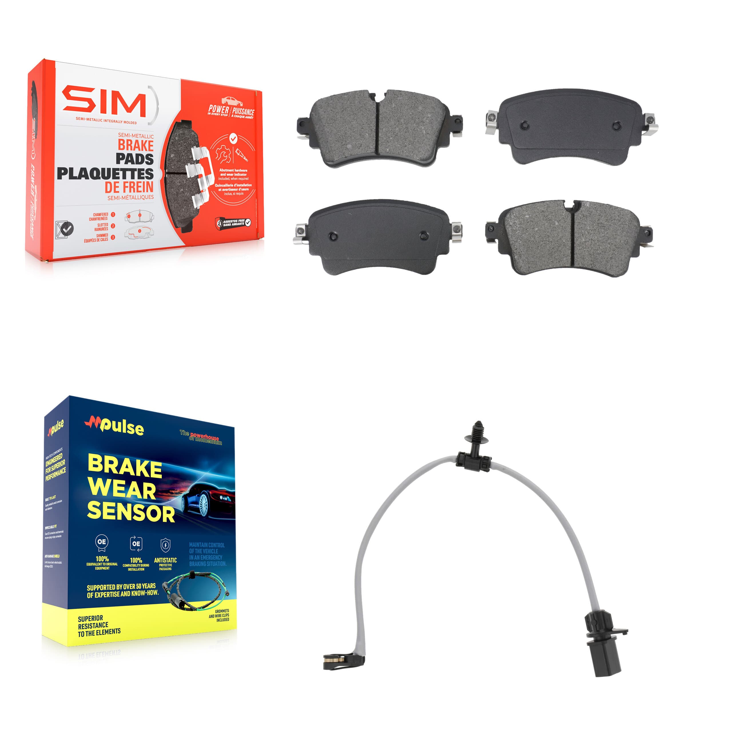 SIM - KSW-100832 - Rear Disc Brake Pad Kits image 1