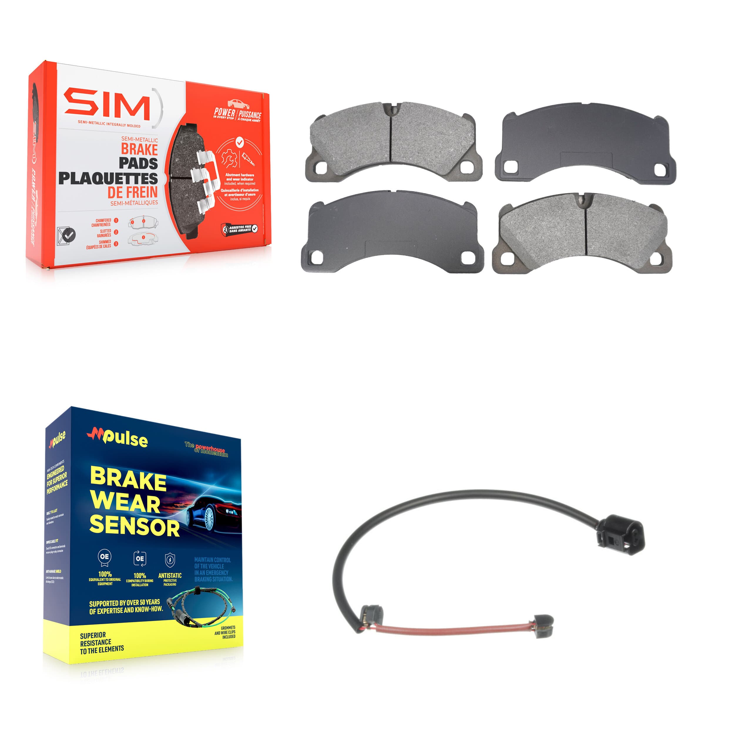 SIM - KSW-100851 - Front Disc Brake Pad Kits image 1