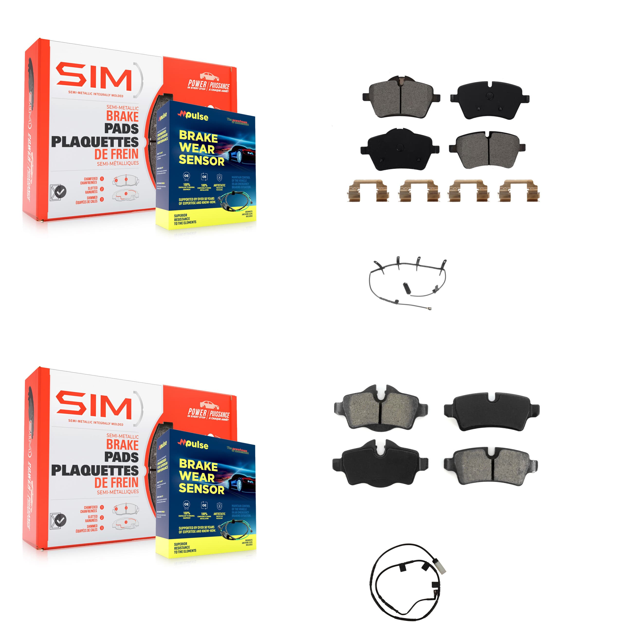 SIM - KSW-100862 - Front and Rear Disc Brake Pad Kits image 1