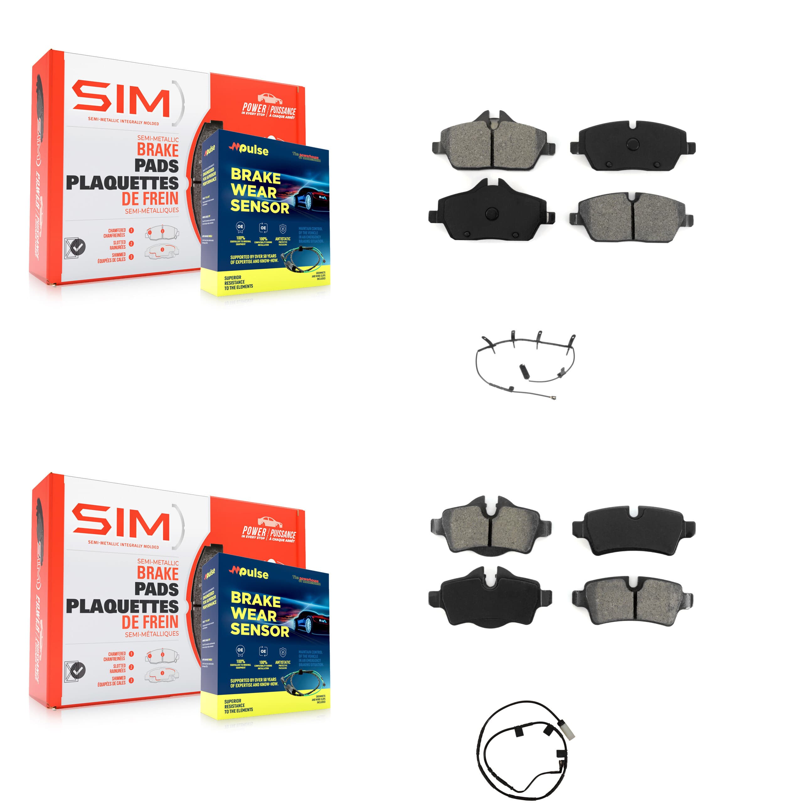 SIM - KSW-100864 - Front and Rear Disc Brake Pad Kits image 1