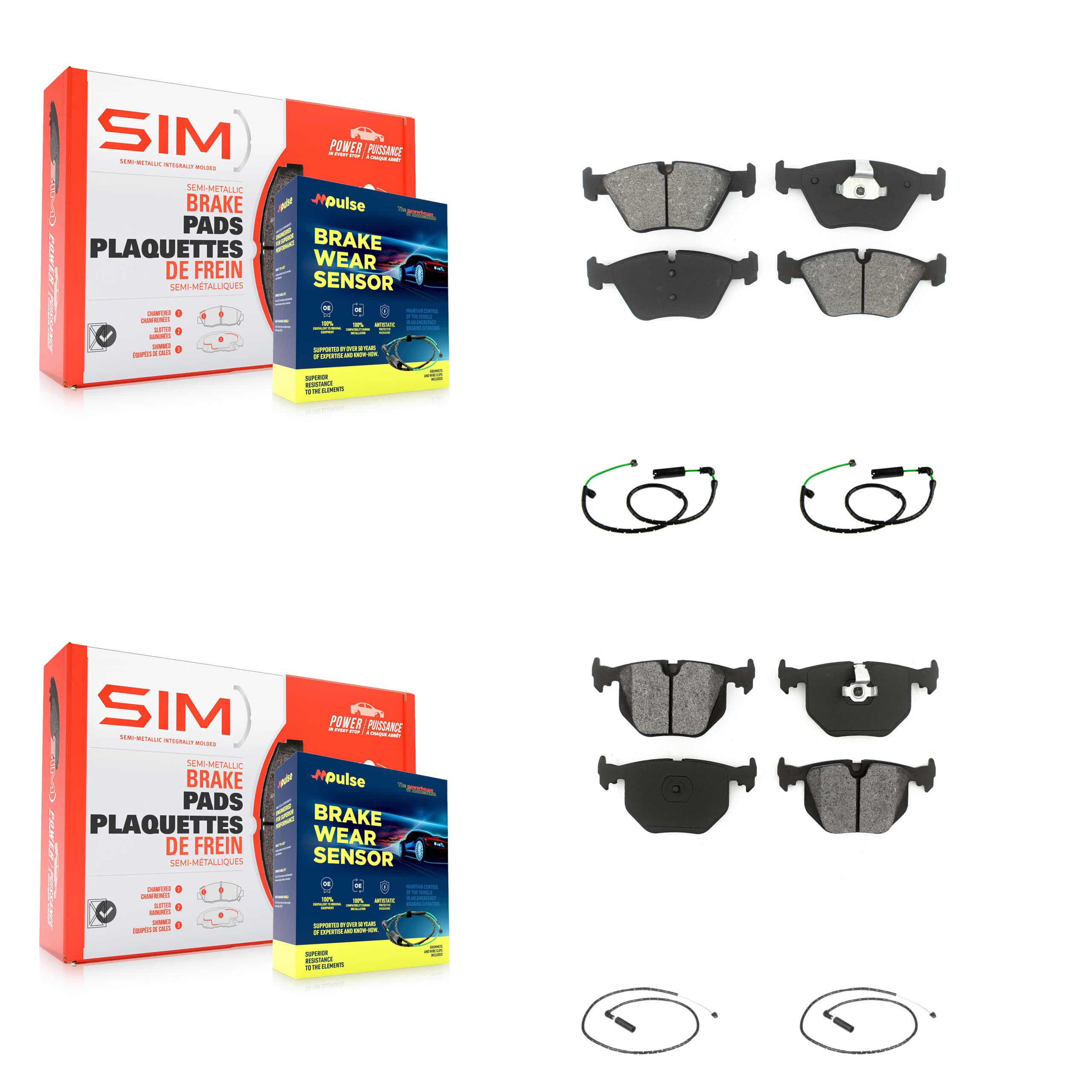 SIM - KSW-100870 - Front and Rear Disc Brake Pad Kits image 1