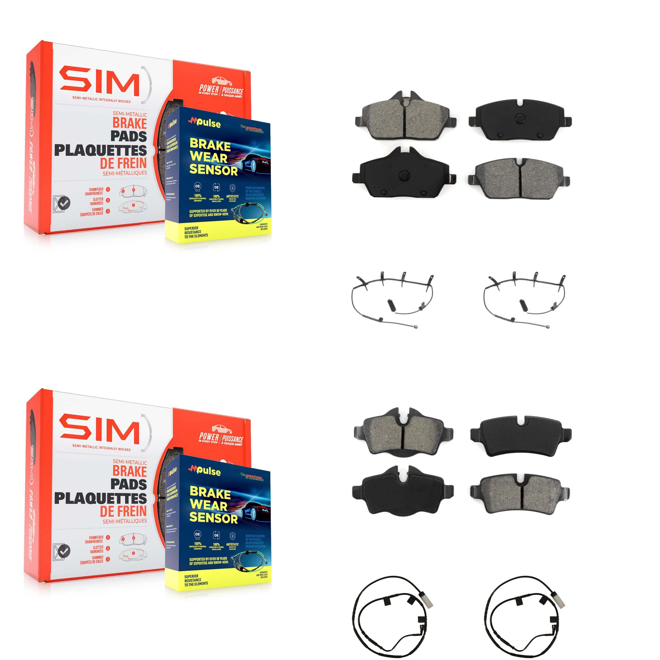 SIM - KSW-100875 - Front and Rear Disc Brake Pad Kits image 1