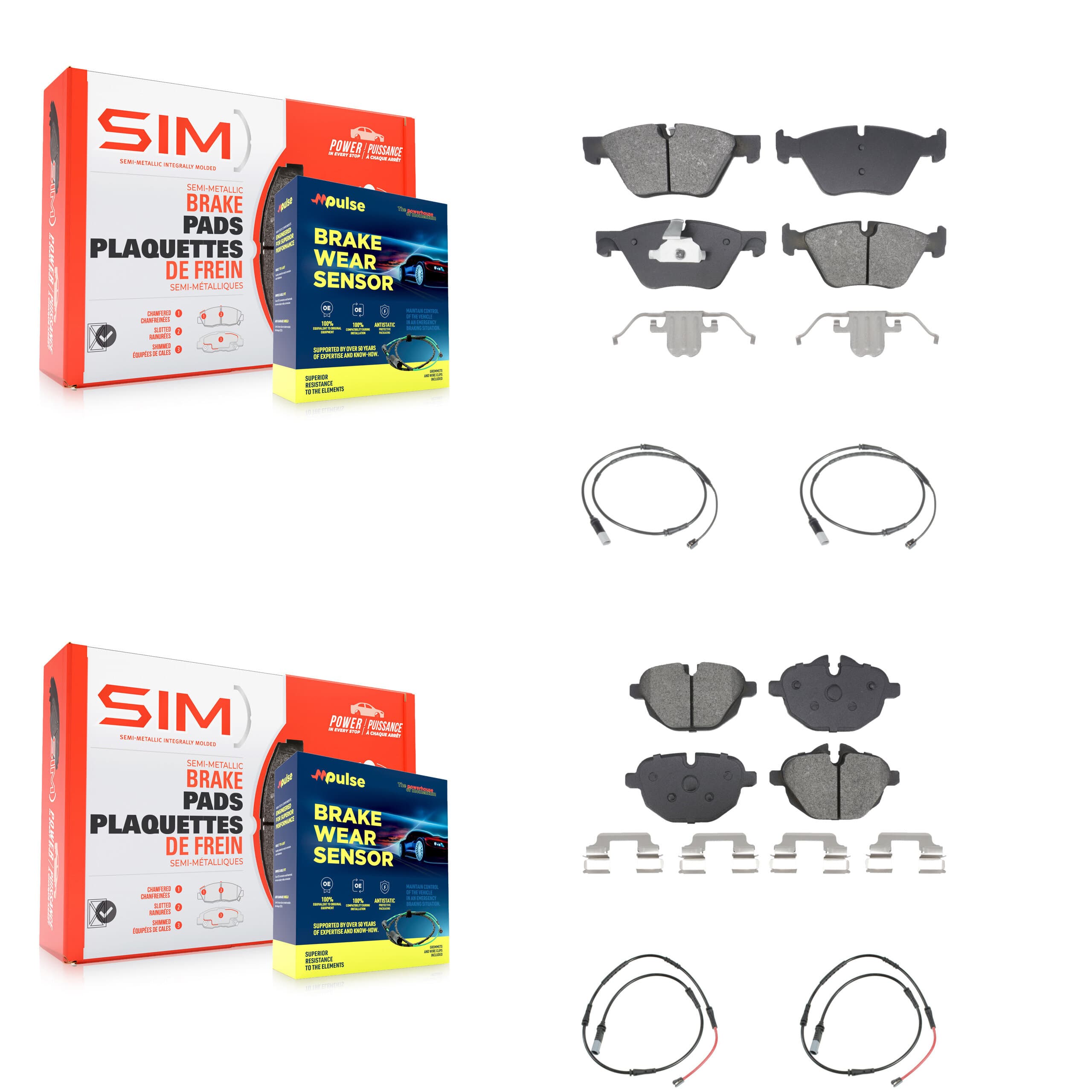 SIM - KSW-100879 - Front and Rear Disc Brake Pad Kits image 1