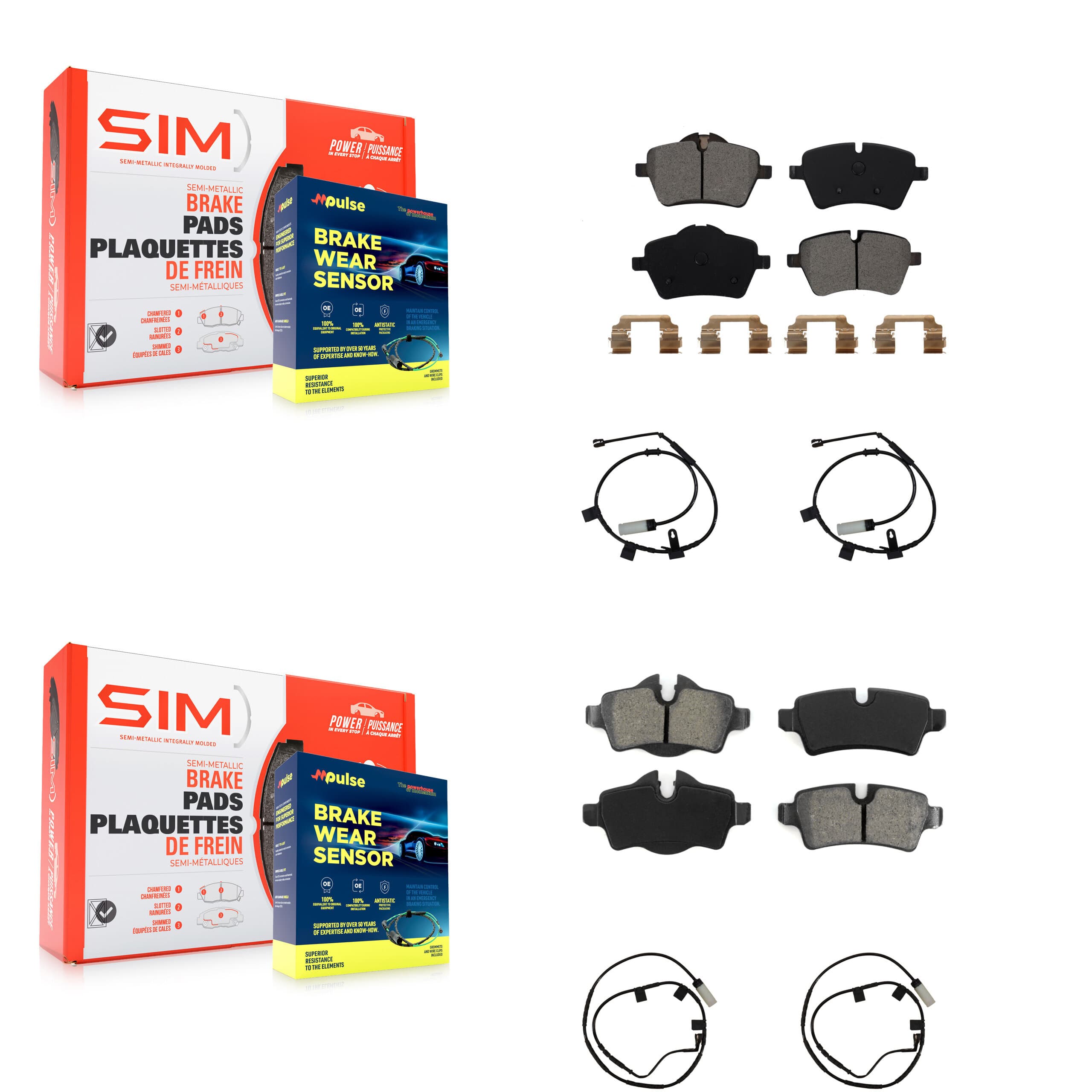 SIM - KSW-100880 - Front and Rear Disc Brake Pad Kits image 1
