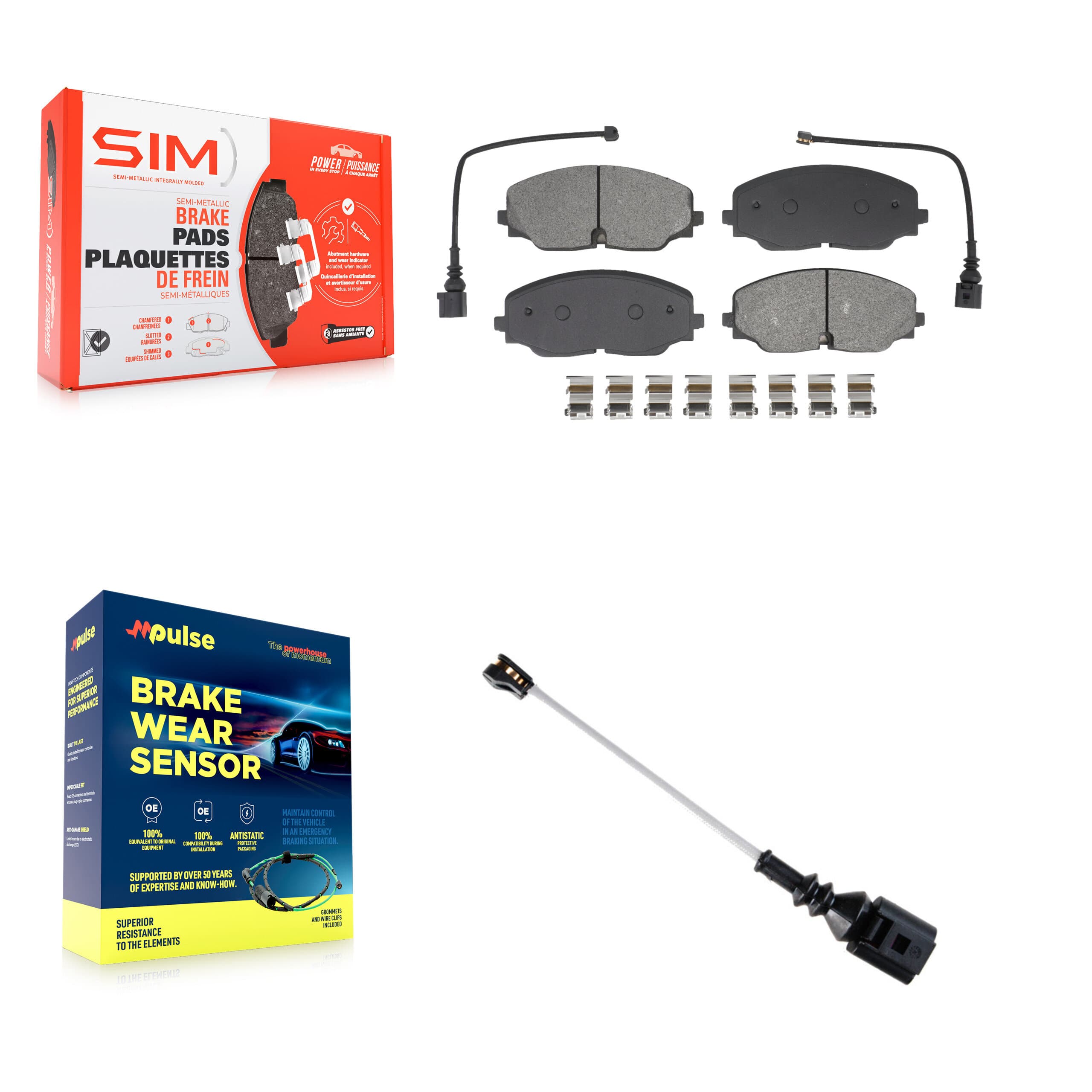 SIM - KSW-100915 - Front Disc Brake Pad Kits image 1
