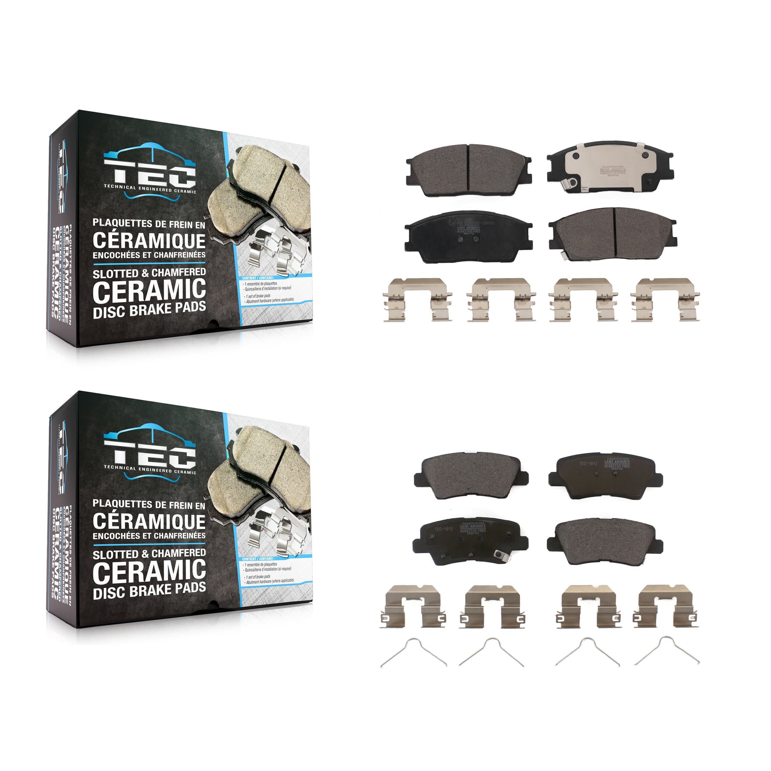 TEC - KTC-100727 - Front and Rear Disc Brake Pad Kits image 1