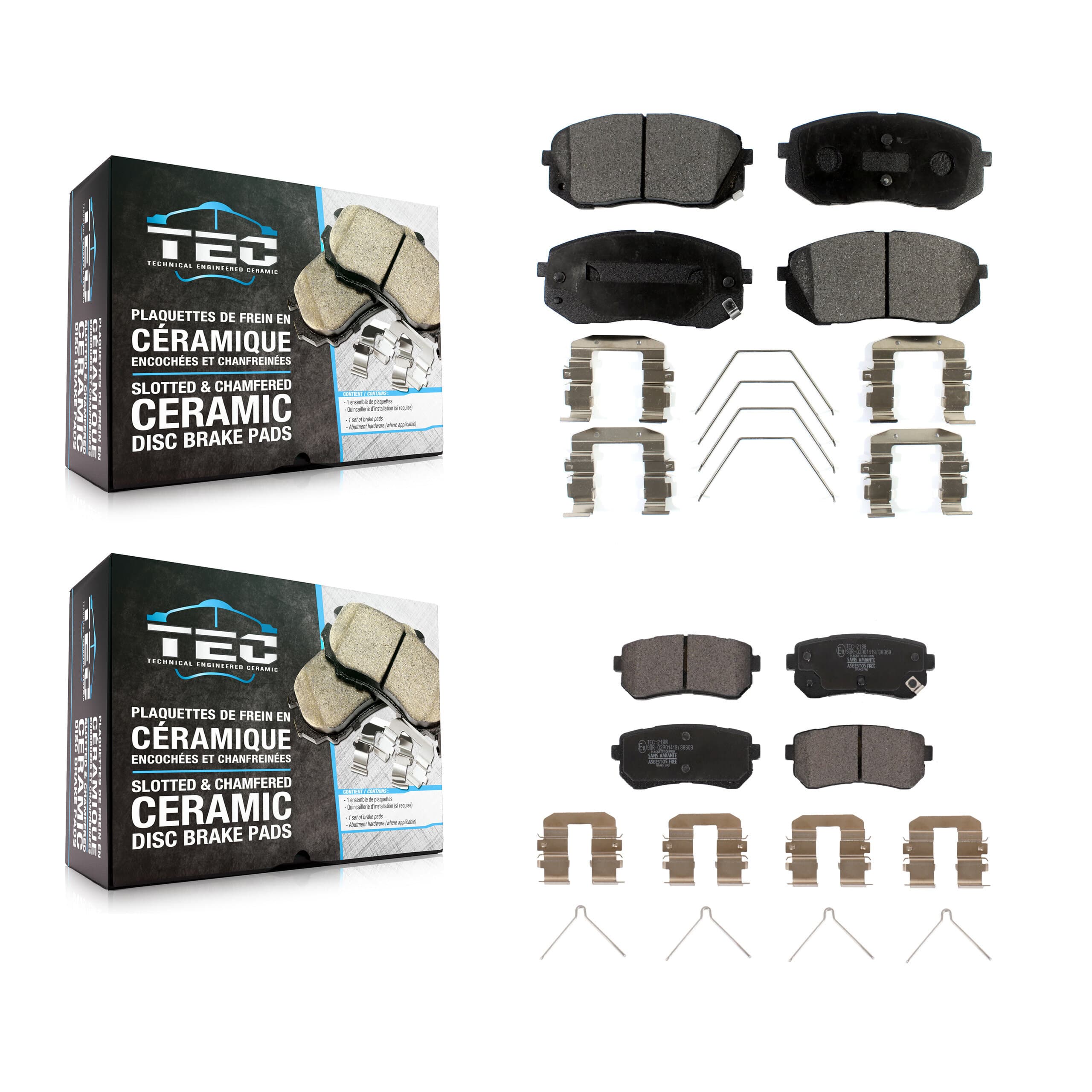 TEC - KTC-100728 - Front and Rear Disc Brake Pad Kits image 1