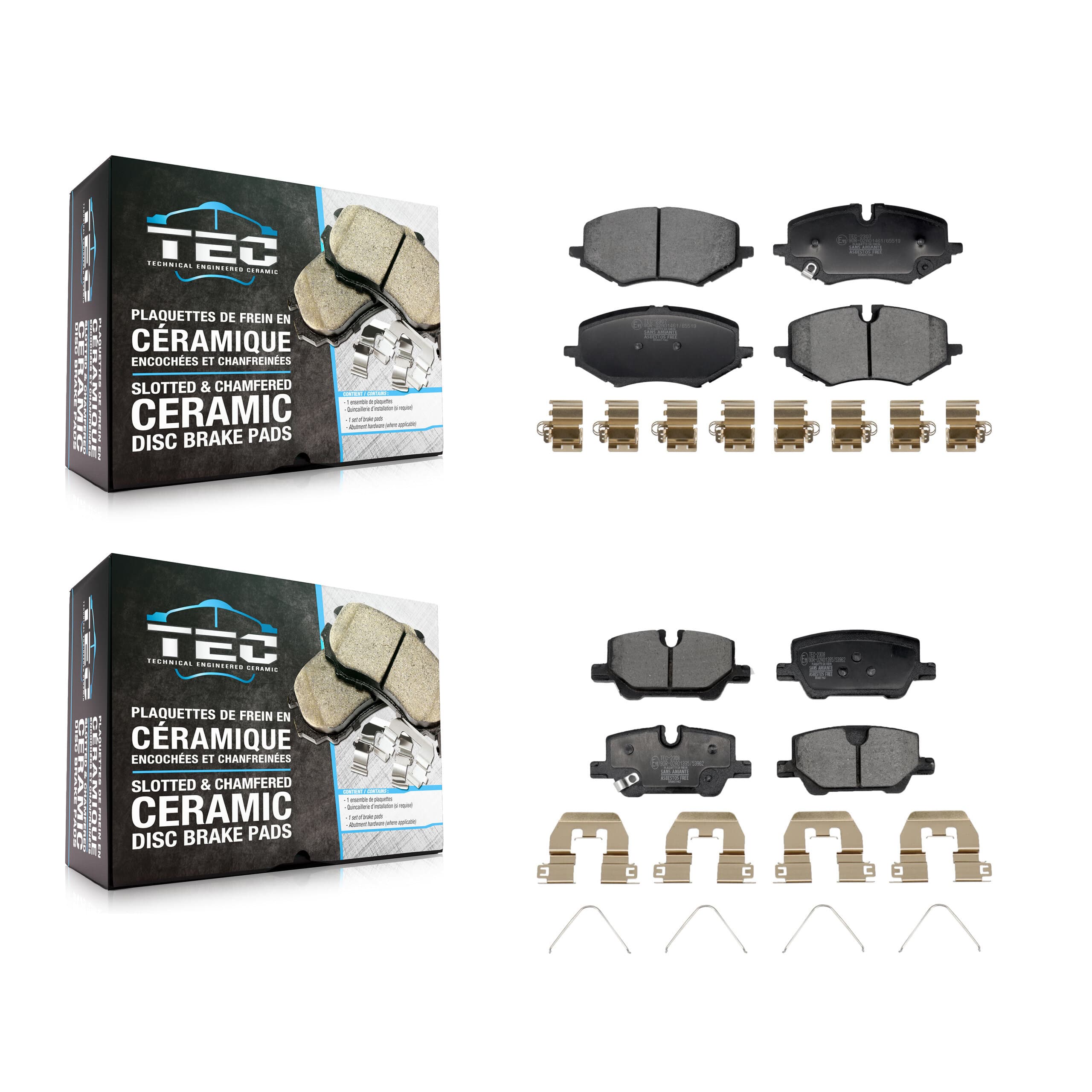 TEC - KTC-100797 - Front and Rear Disc Brake Pad Kits image 1