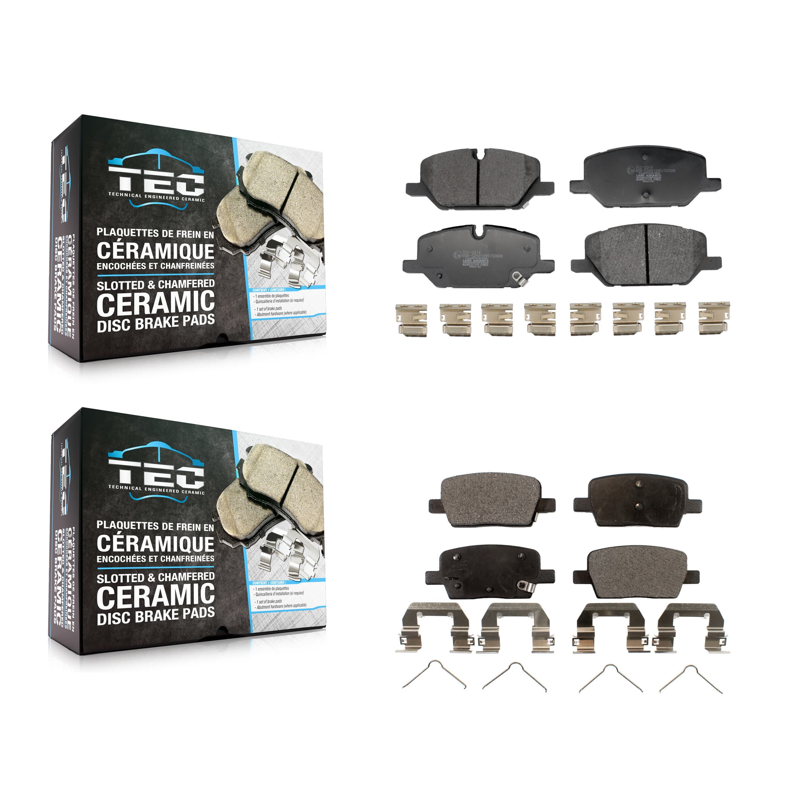 TEC - KTC-100828 - Front and Rear Disc Brake Pad Kits image 1