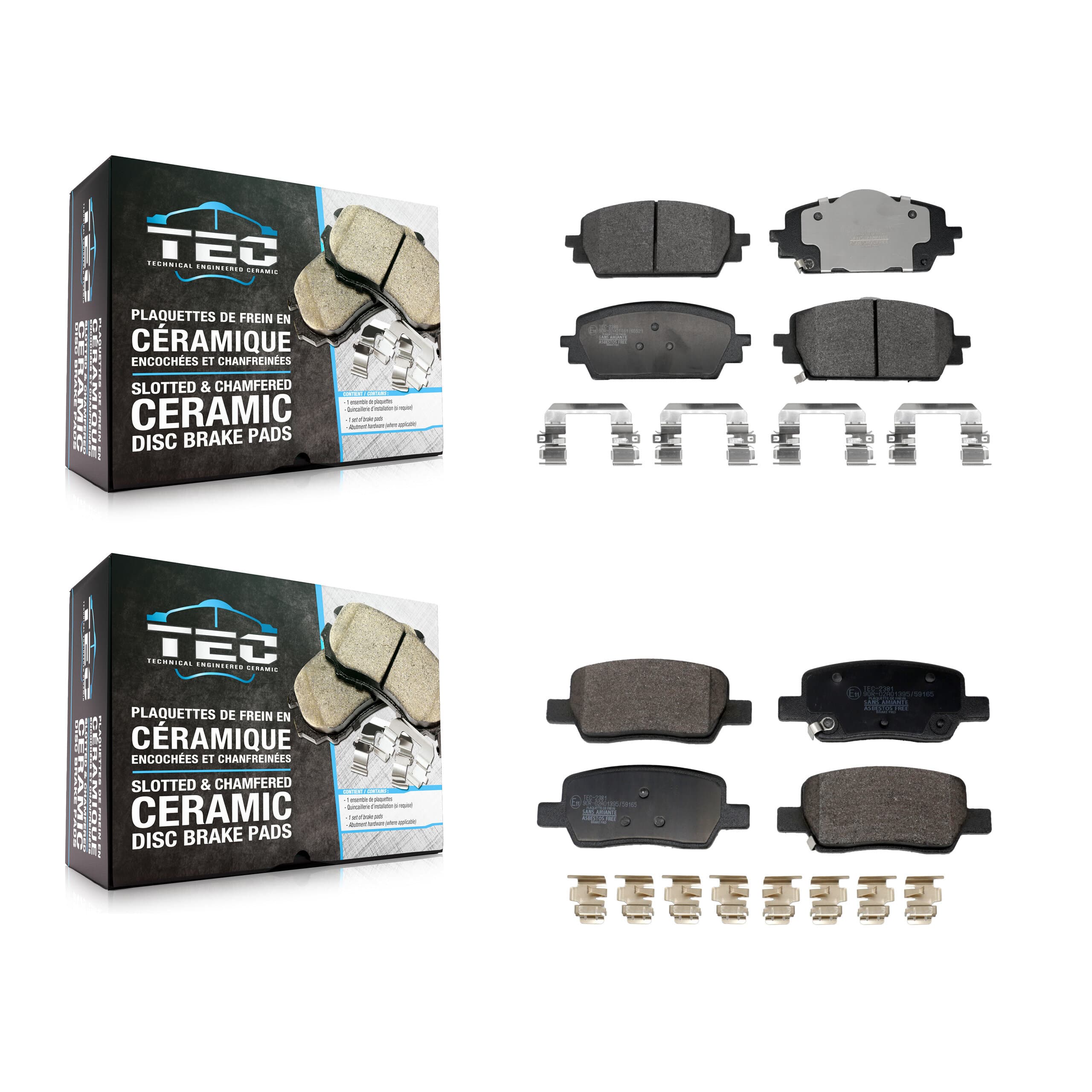 TEC - KTC-100874 - Front and Rear Disc Brake Pad Kits image 1