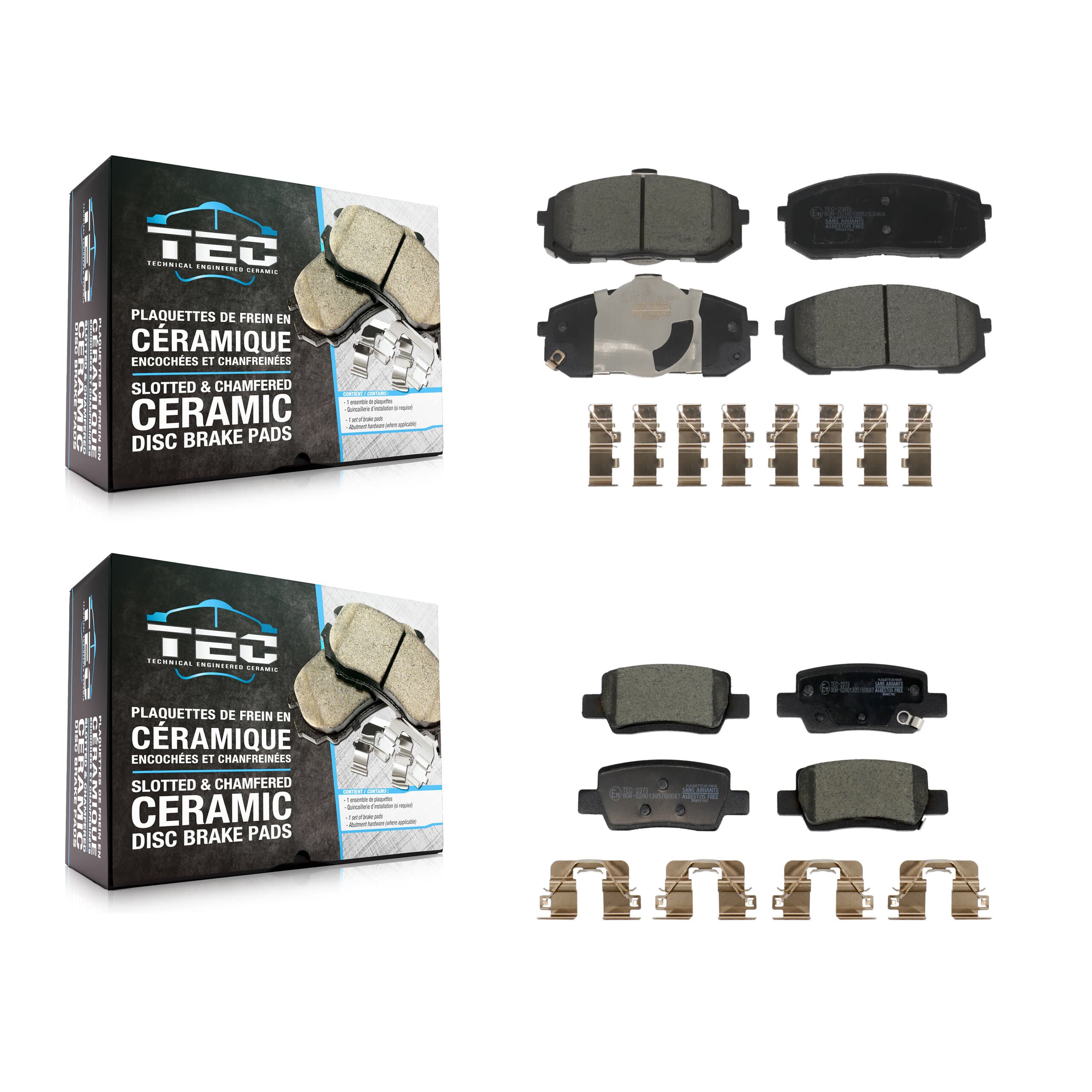TEC - KTC-100890 - Front and Rear Disc Brake Pad Kits image 1