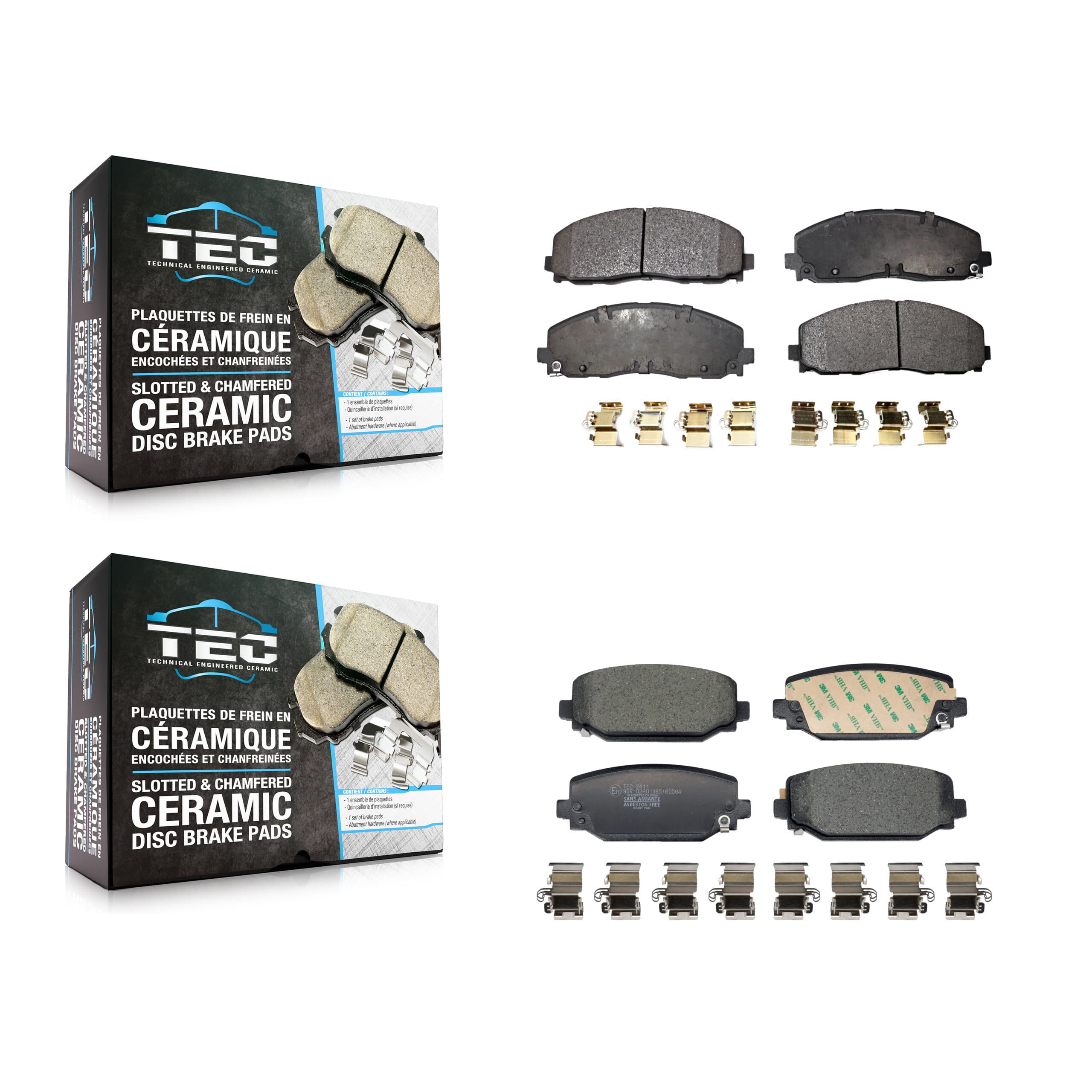 TEC - KTC-100933 - Front and Rear Disc Brake Pad Kits image 1