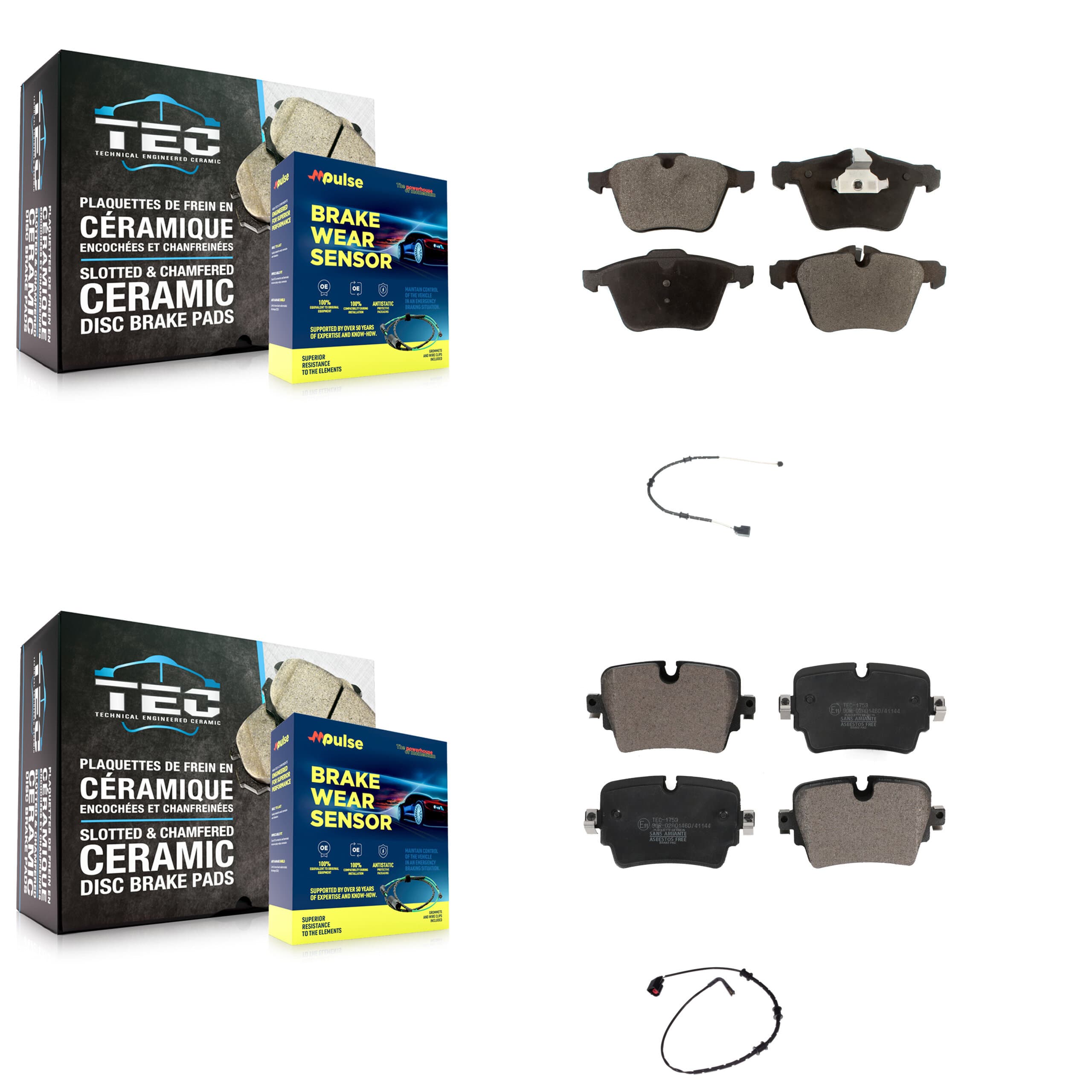TEC - KTW-100248 - Front and Rear Disc Brake Pad Kits image 1