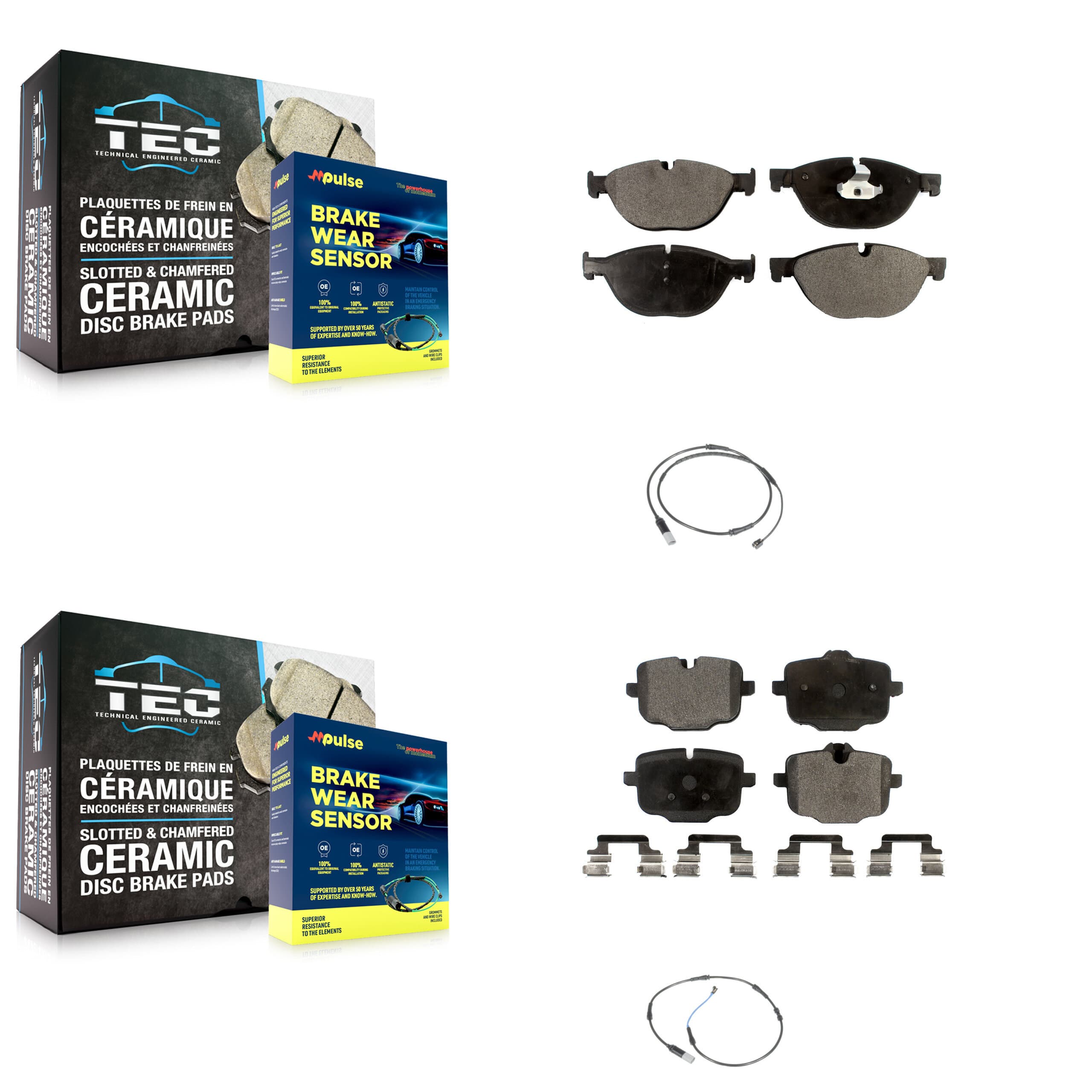 TEC - KTW-100256 - Front and Rear Disc Brake Pad Kits image 1