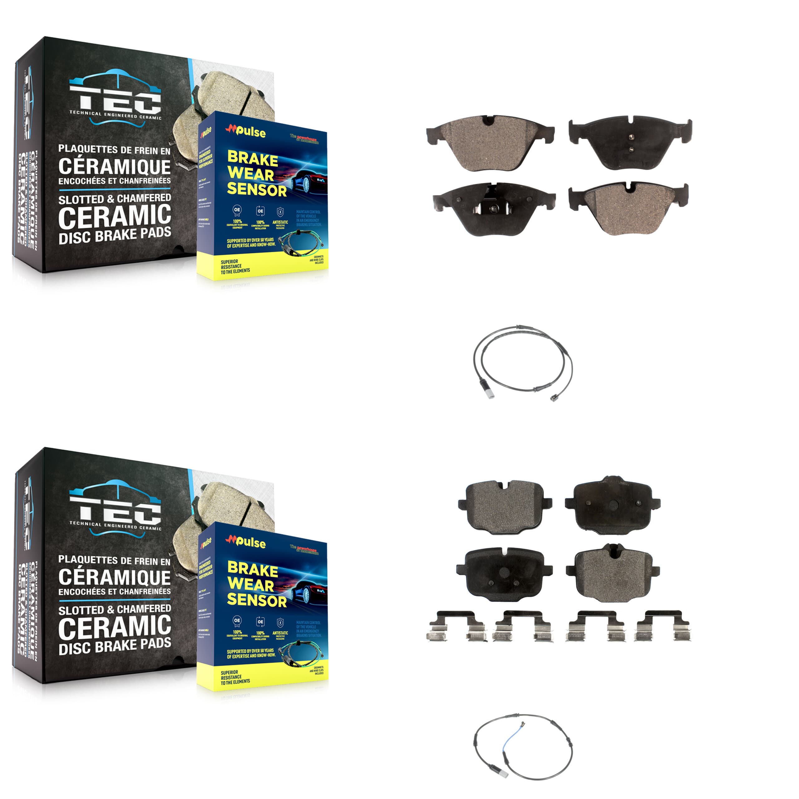 TEC - KTW-100259 - Front and Rear Disc Brake Pad Kits image 1