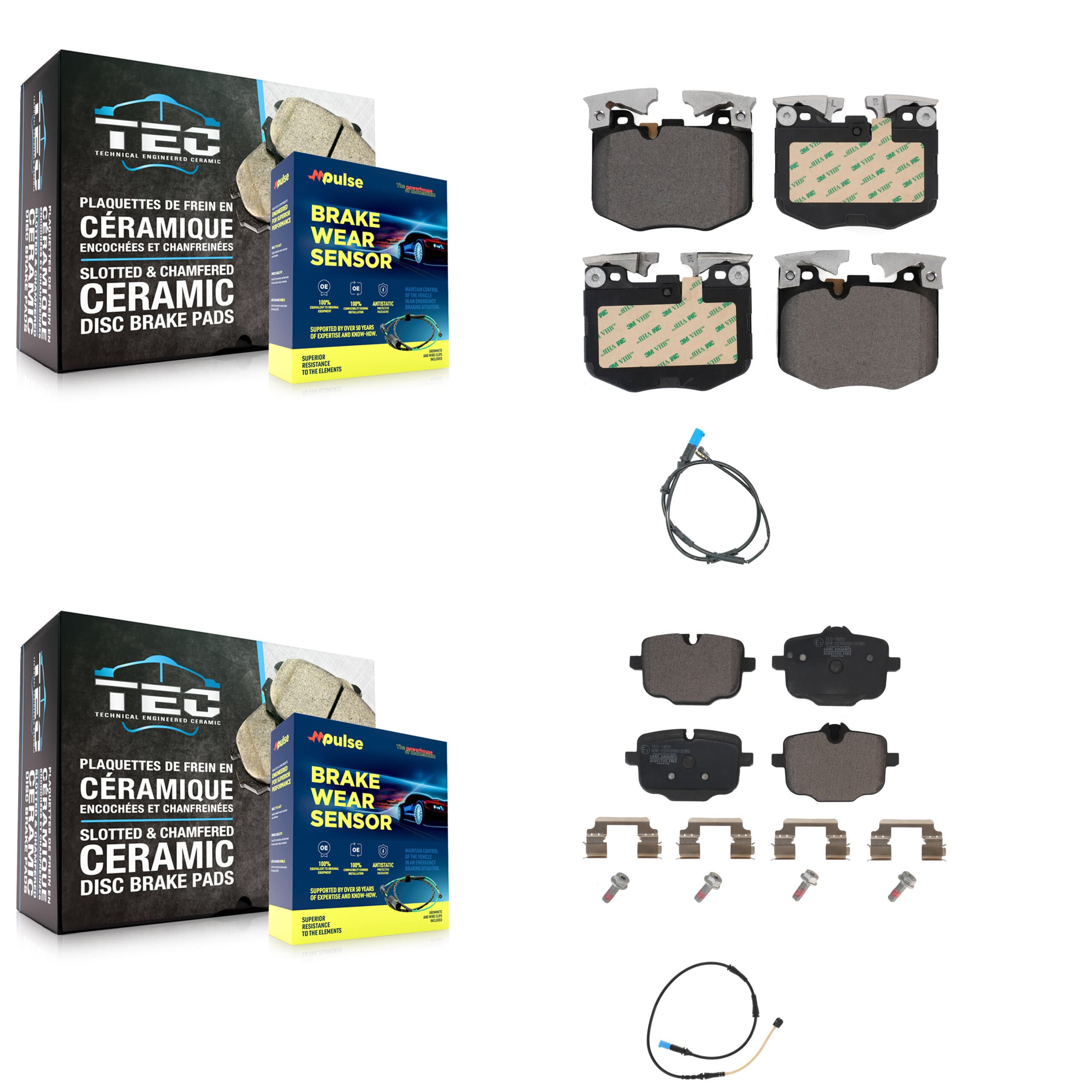 TEC - KTW-100273 - Front and Rear Disc Brake Pad Kits image 1