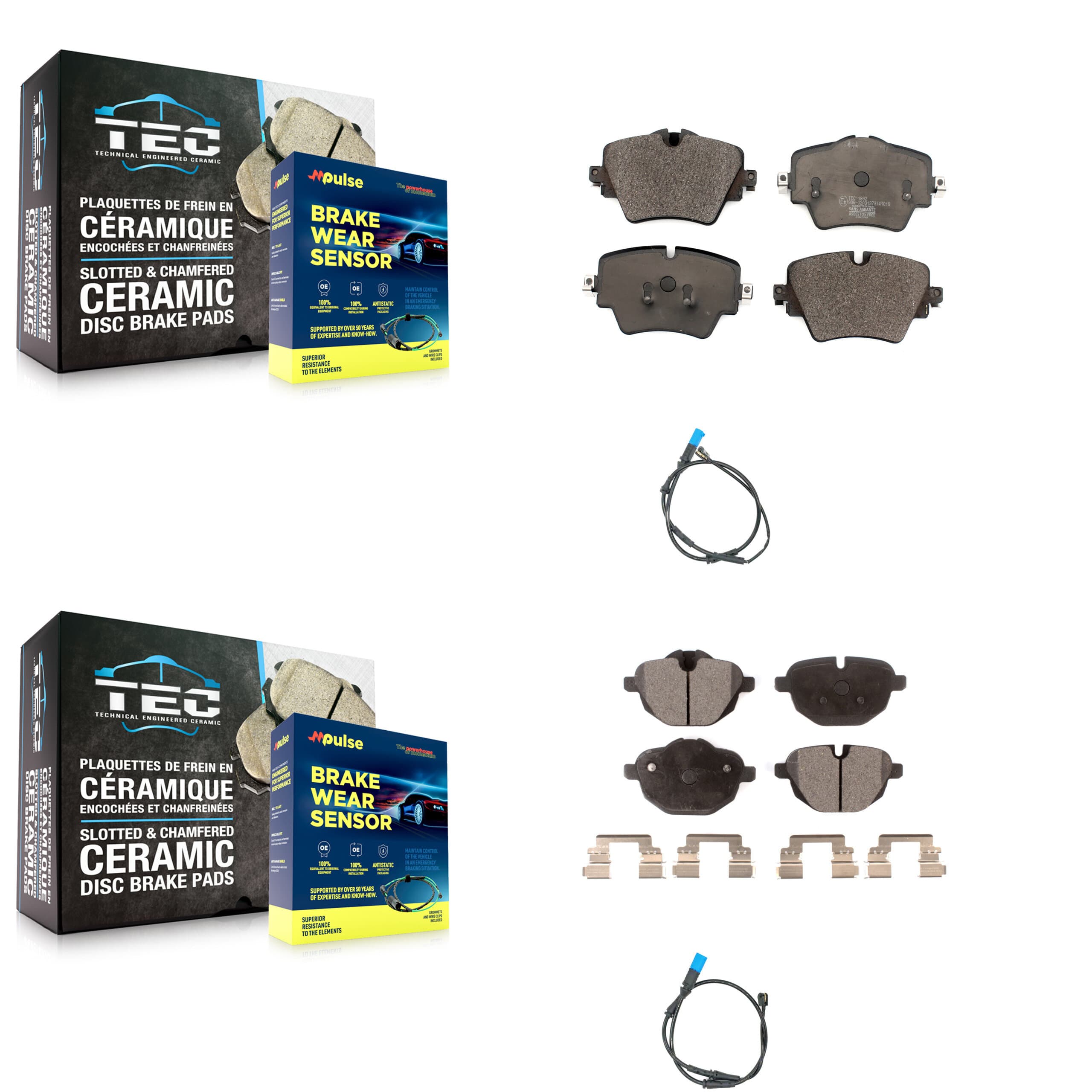 TEC - KTW-100277 - Front and Rear Disc Brake Pad Kits image 1