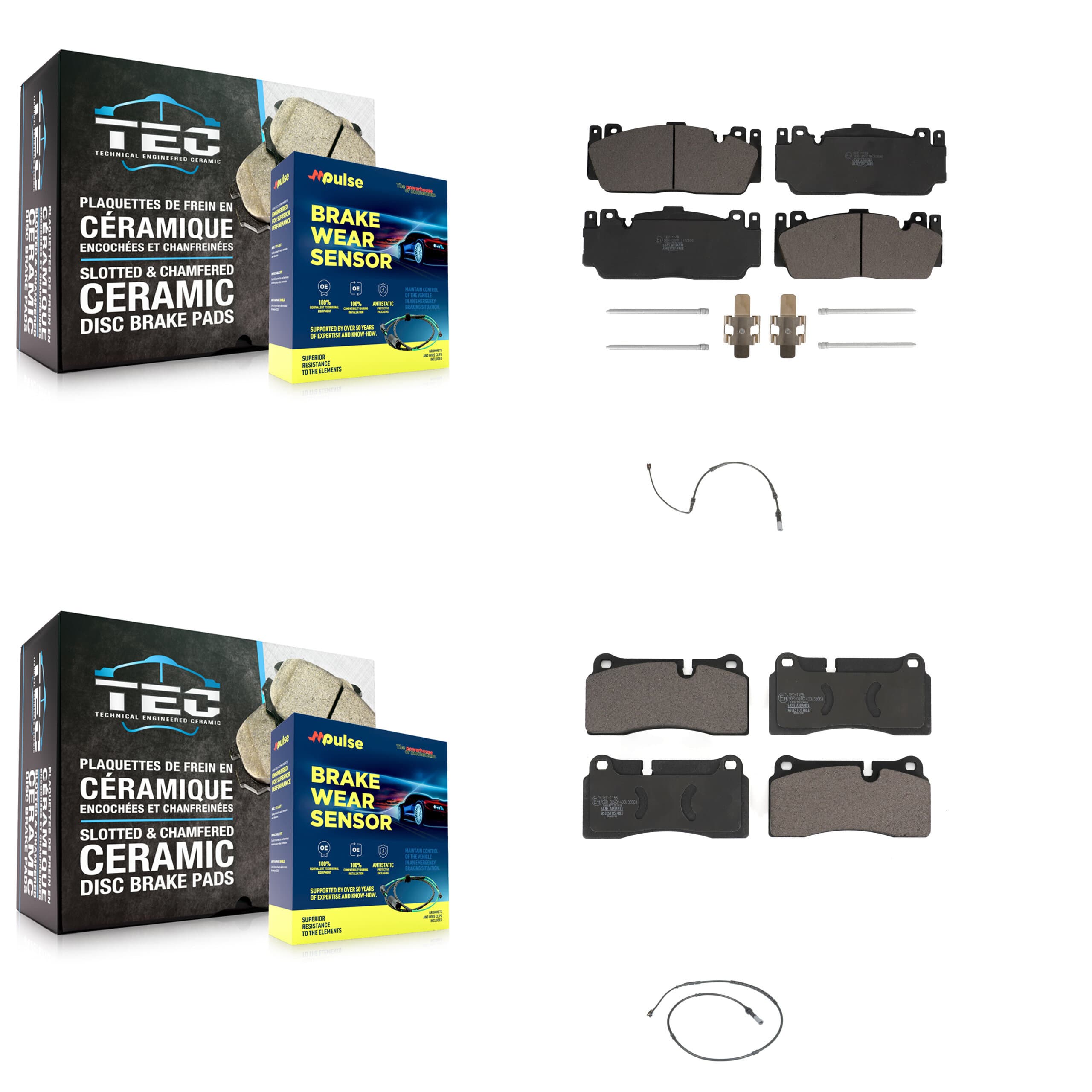 TEC - KTW-100294 - Front and Rear Disc Brake Pad Kits image 1