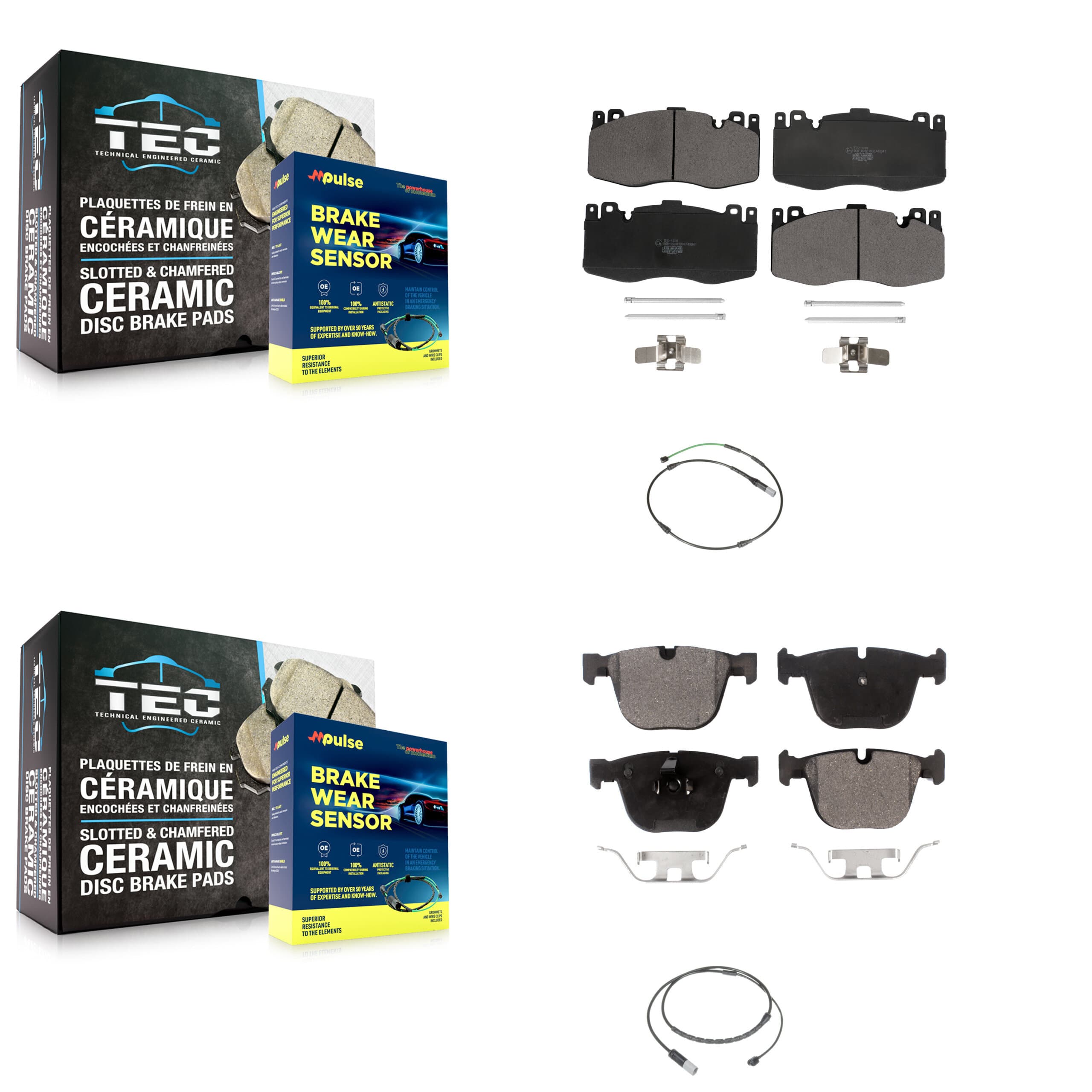 TEC - KTW-100328 - Front and Rear Disc Brake Pad Kits image 1
