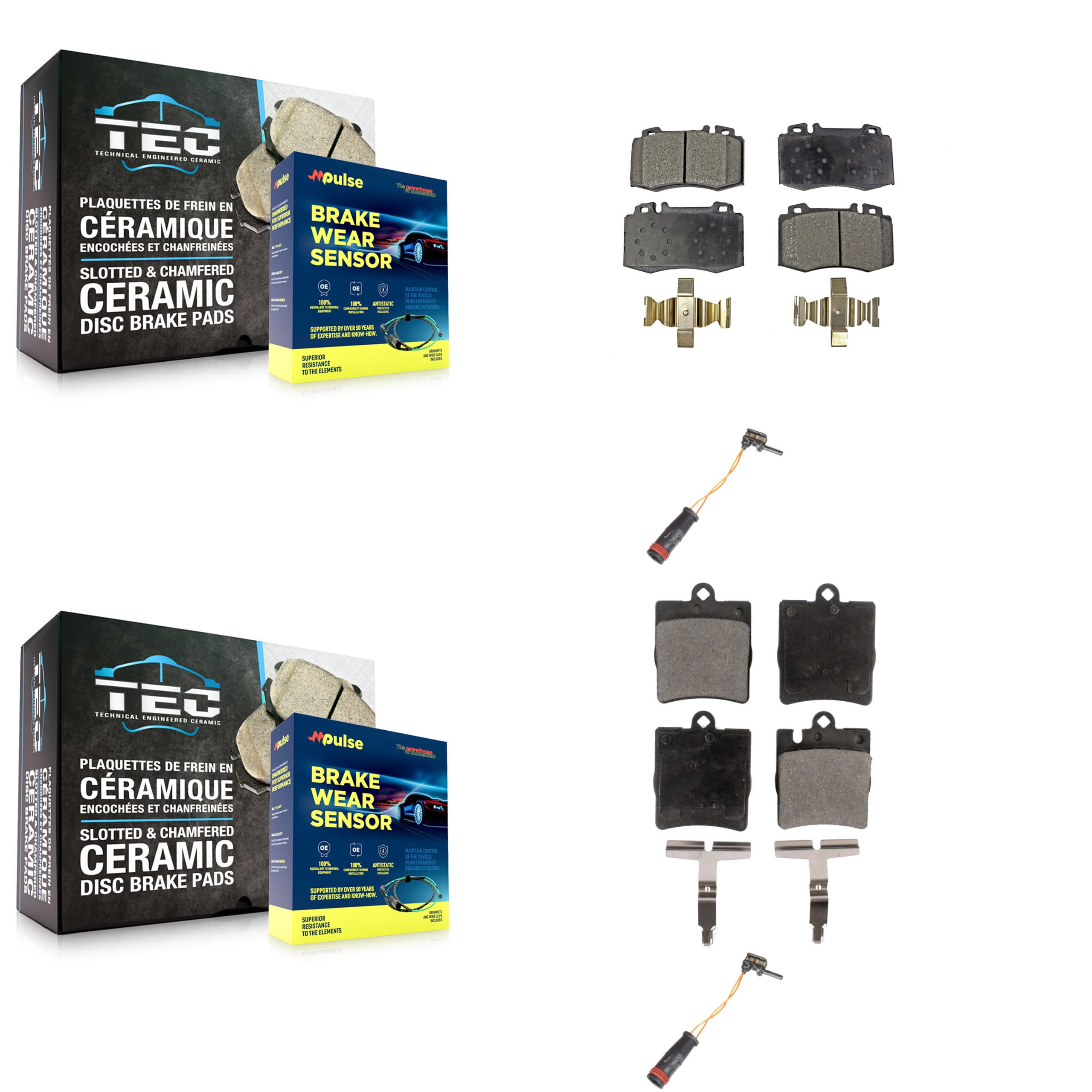 TEC - KTW-100375 - Front and Rear Disc Brake Pad Kits image 1