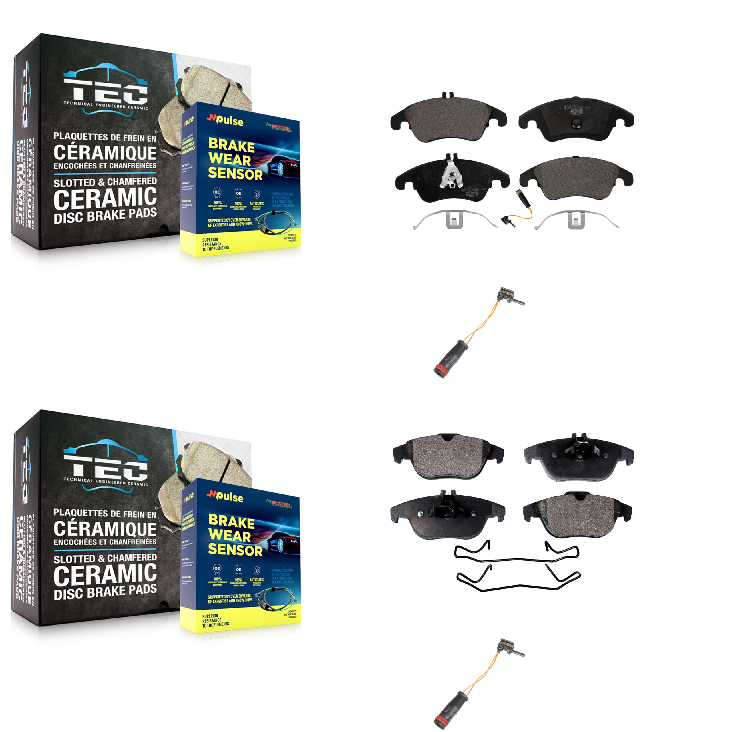TEC - KTW-100394 - Front and Rear Disc Brake Pad Kits image 1