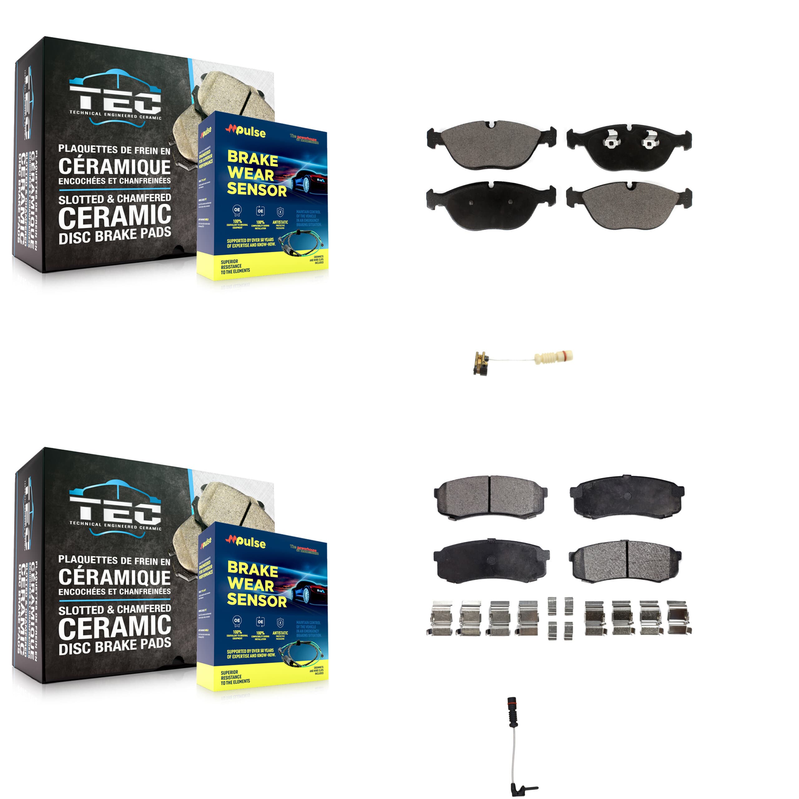 TEC - KTW-100403 - Front and Rear Disc Brake Pad Kits image 1