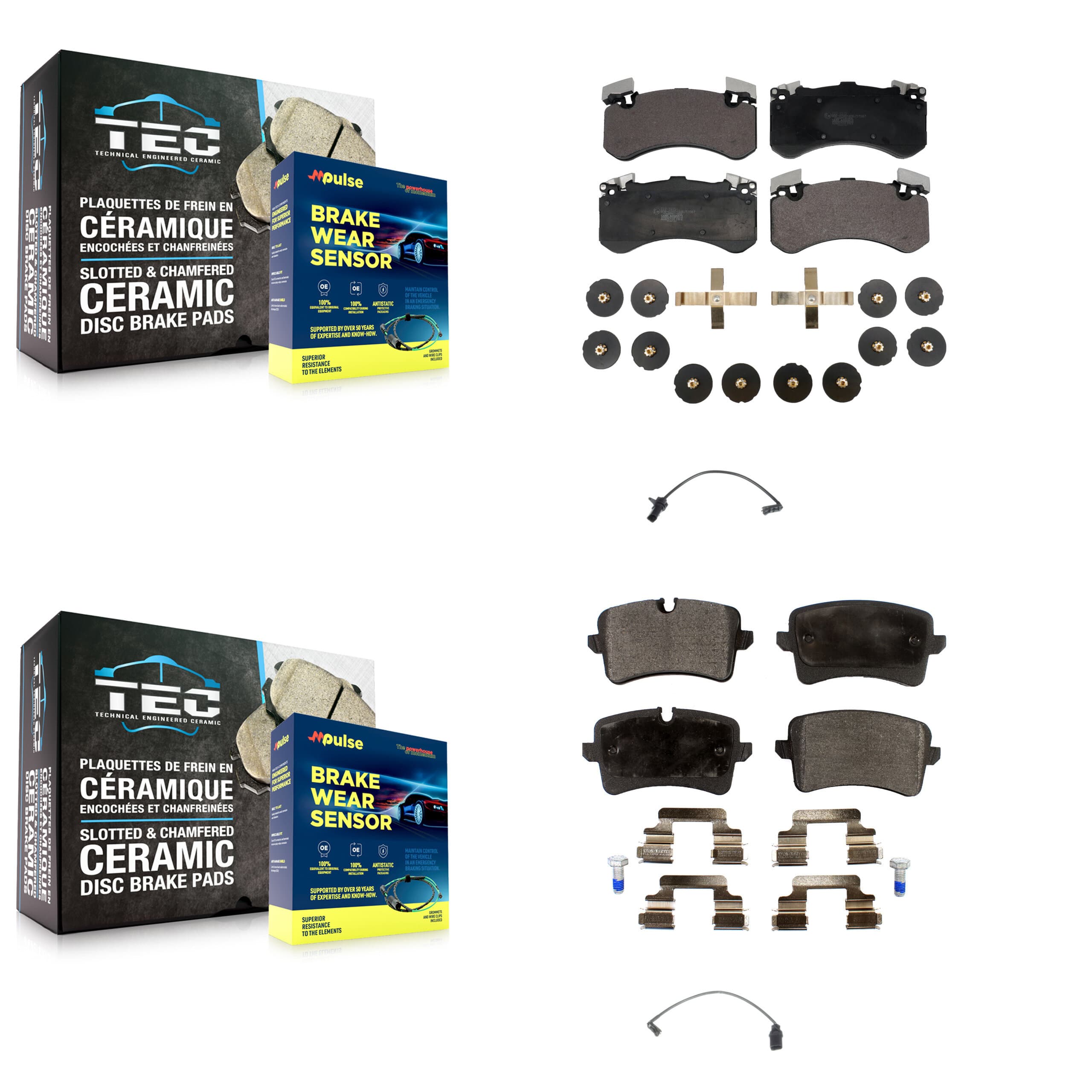 TEC - KTW-100407 - Front and Rear Disc Brake Pad Kits image 1