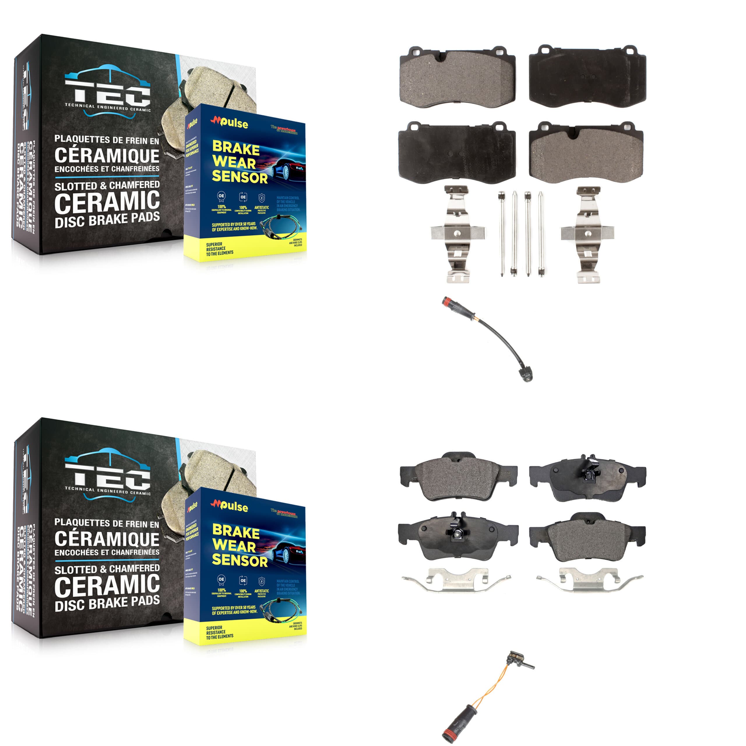 TEC - KTW-100441 - Front and Rear Disc Brake Pad Kits image 1
