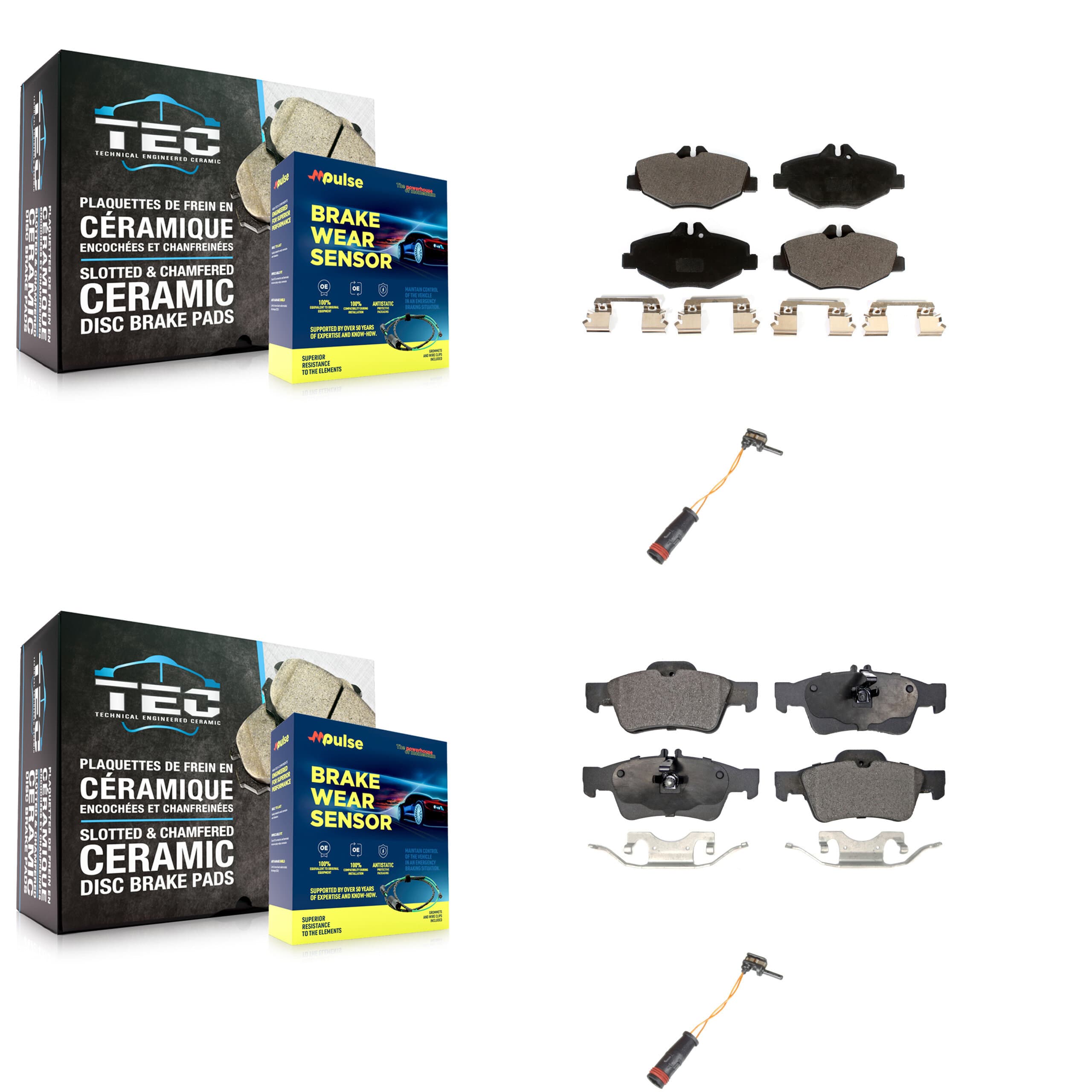 TEC - KTW-100448 - Front and Rear Disc Brake Pad Kits image 1